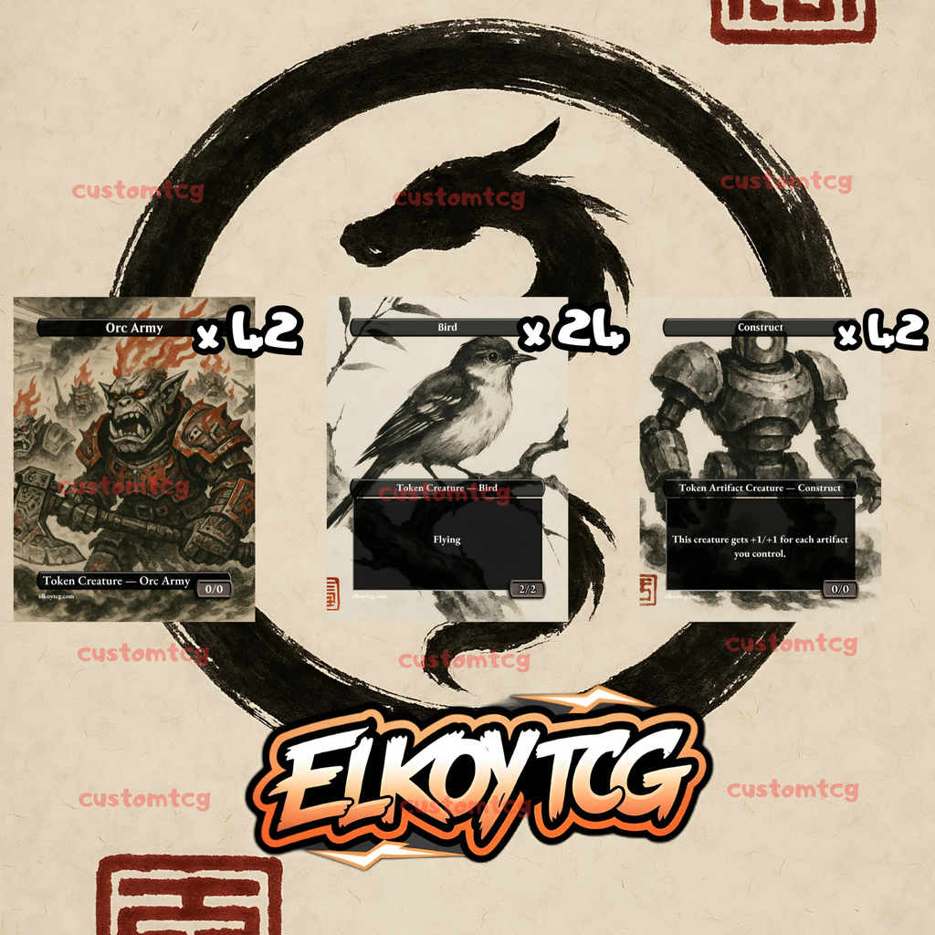 Token Set 124 – 108 Tokens (Orc Army, Bird, Construct)