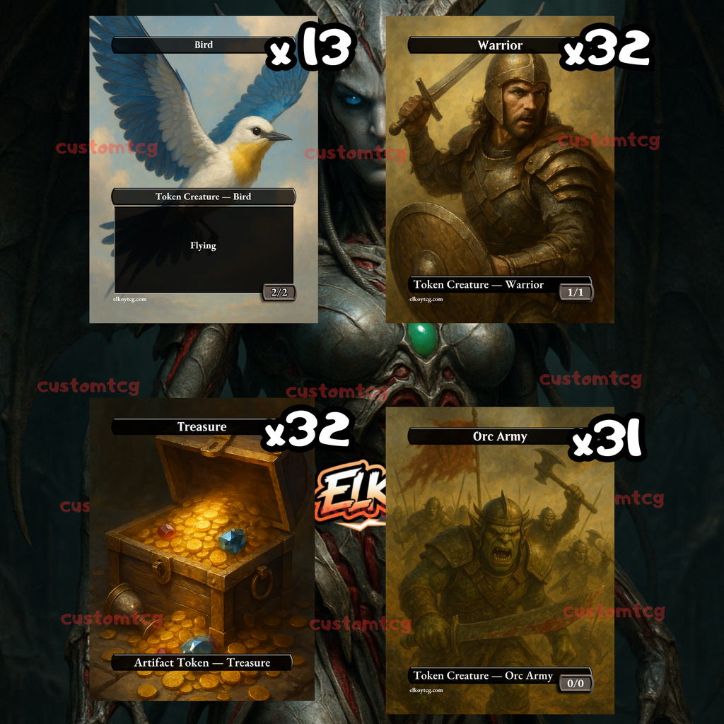 Token Set 06 — 108 MTG Tokens + Matching Custom Cardback