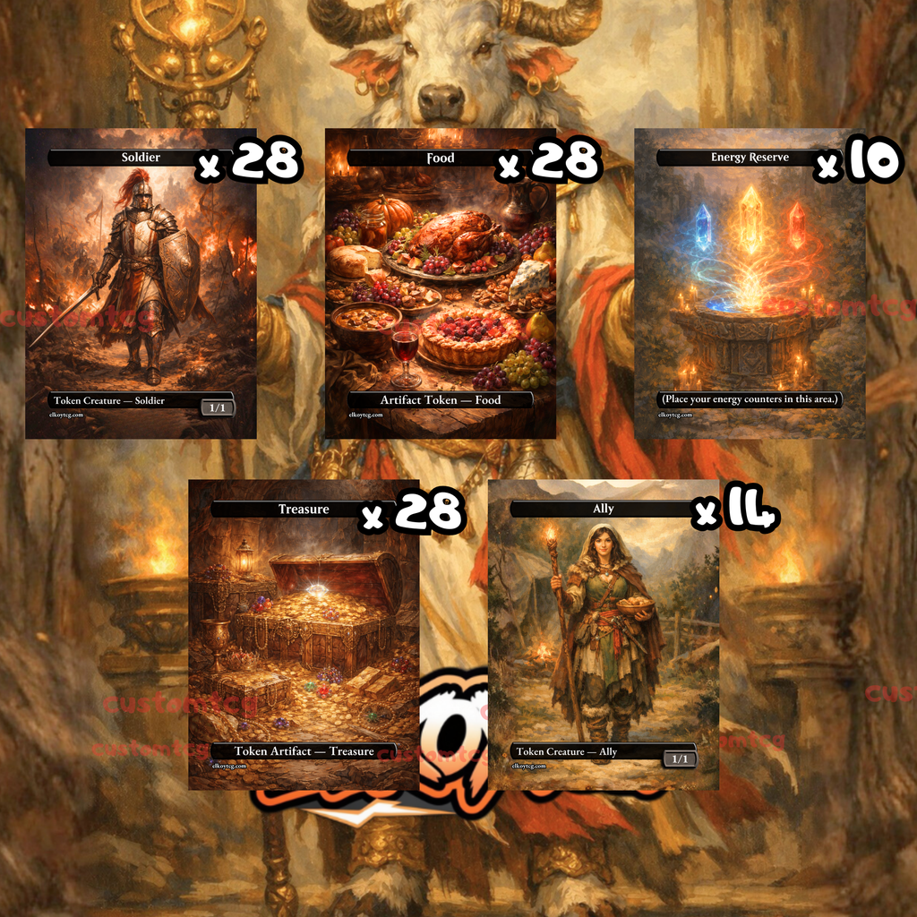 Token Set 126 – 108 Tokens (Treasure, Food, Soldier, Ally, Energy Reserve)