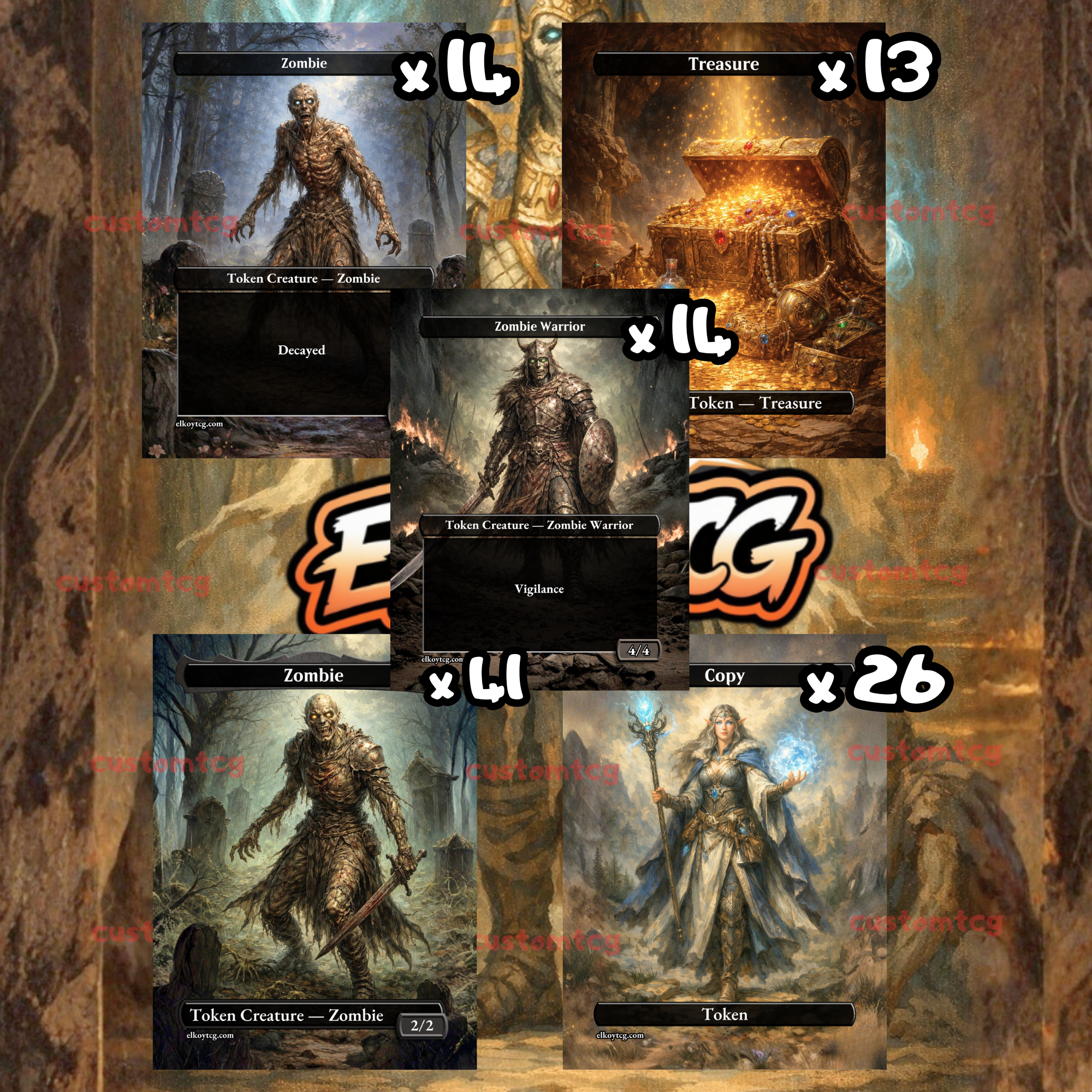 TOKEN SET 95 • 108 Tokens • Zombies, Treasure & Copy