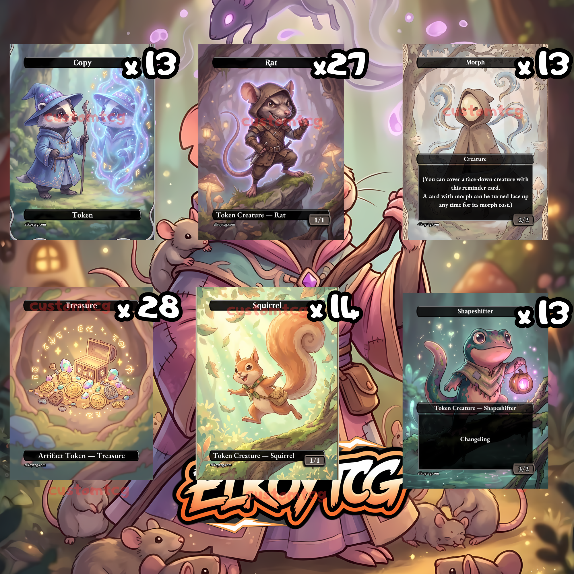 Token Set 05 — Enchanted Woodland (108 Tokens) + Matching Custom Cardback