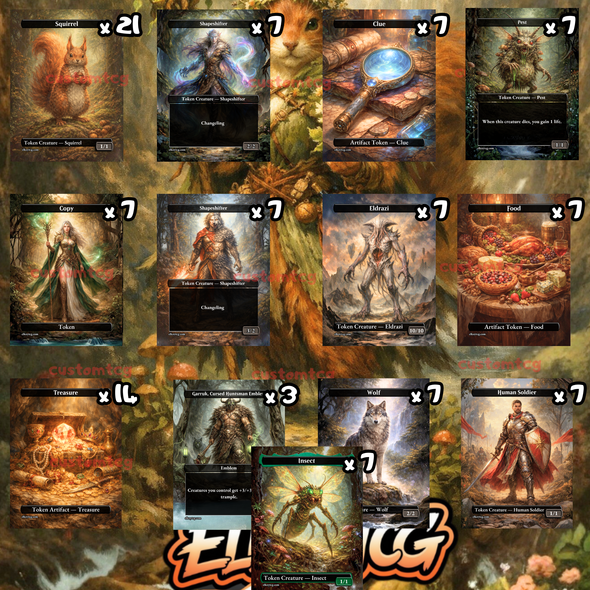 TOKEN SET 41 - 108 CUSTOM TOKENS FOR MTG