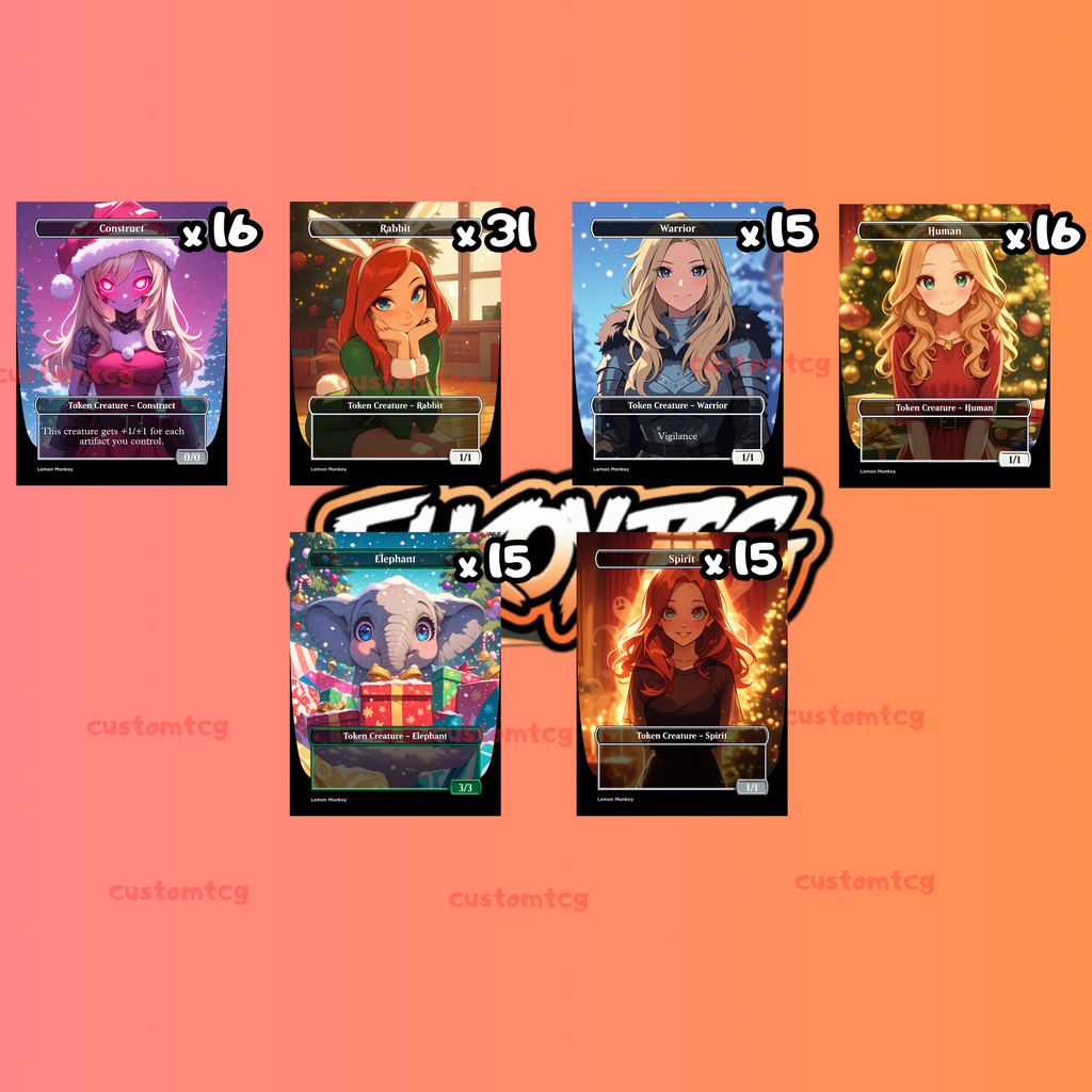 Token Set 55 — Cozy Holiday Anime Custom Token Pack for MTG (108 Cards)