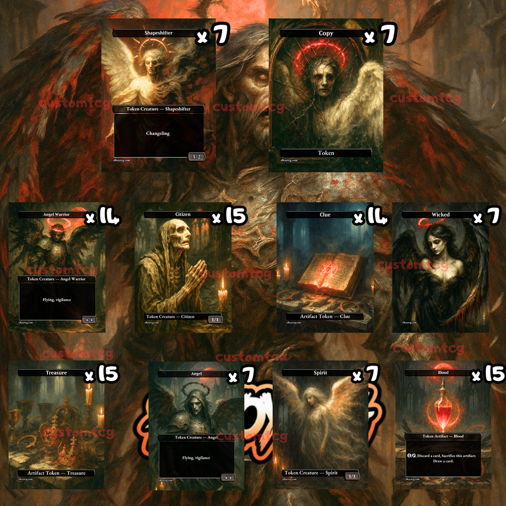 TOKEN SET 85 • 108 Tokens • Dark Angels & Blood Theme