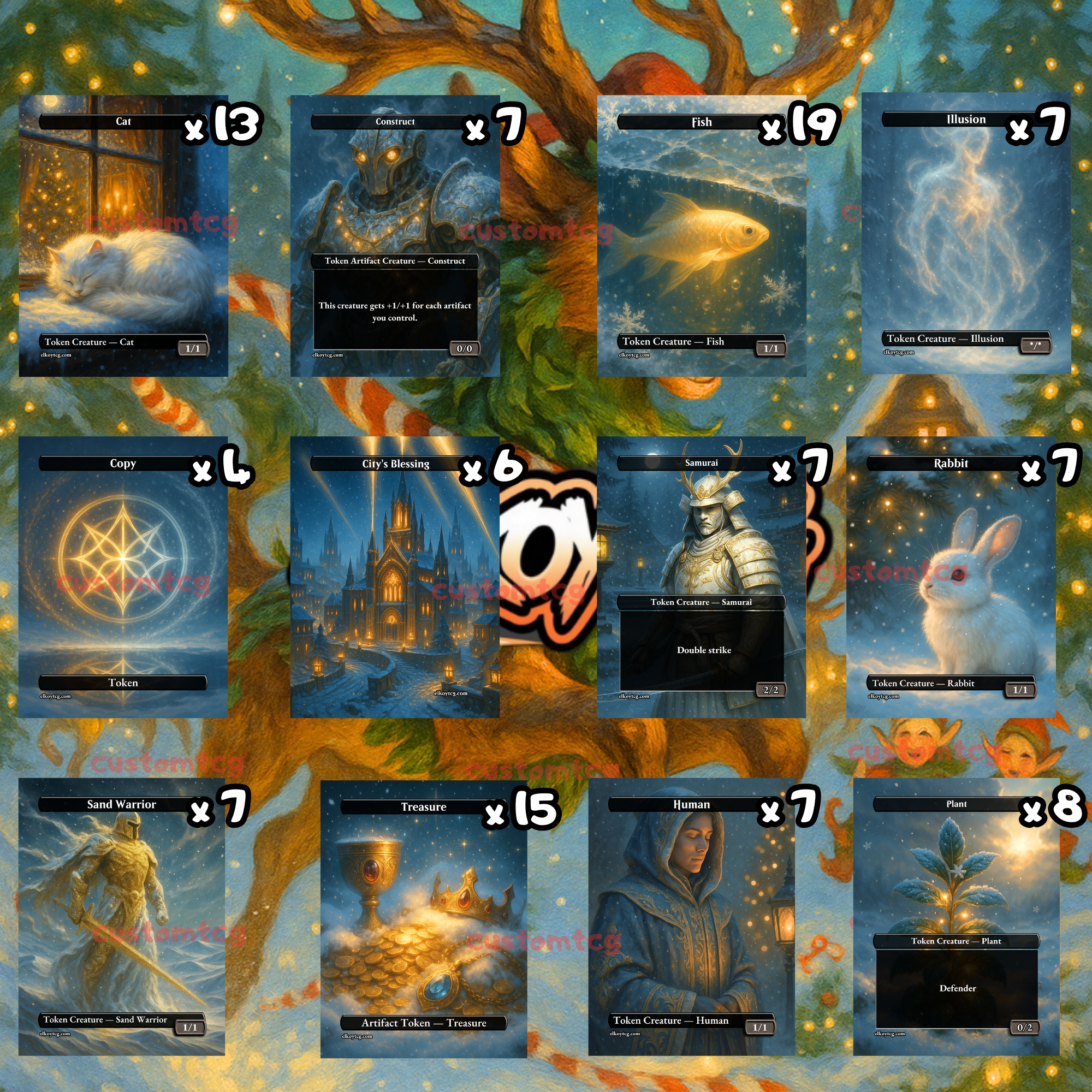 TOKEN SET 14 - Cozy Winter Wonderland Tokens (108 Cards)