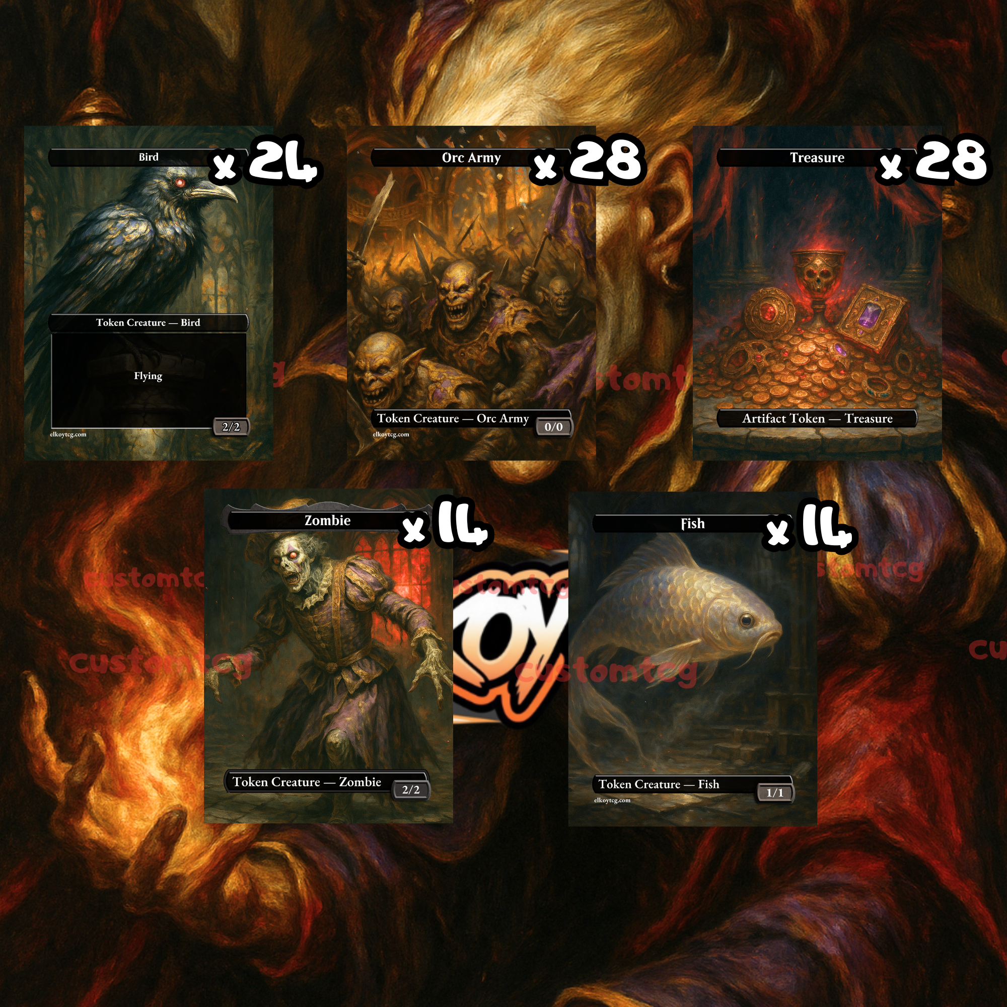 Token Set 54 — Dark Battlefield Custom Token Pack for MTG (108 Cards)
