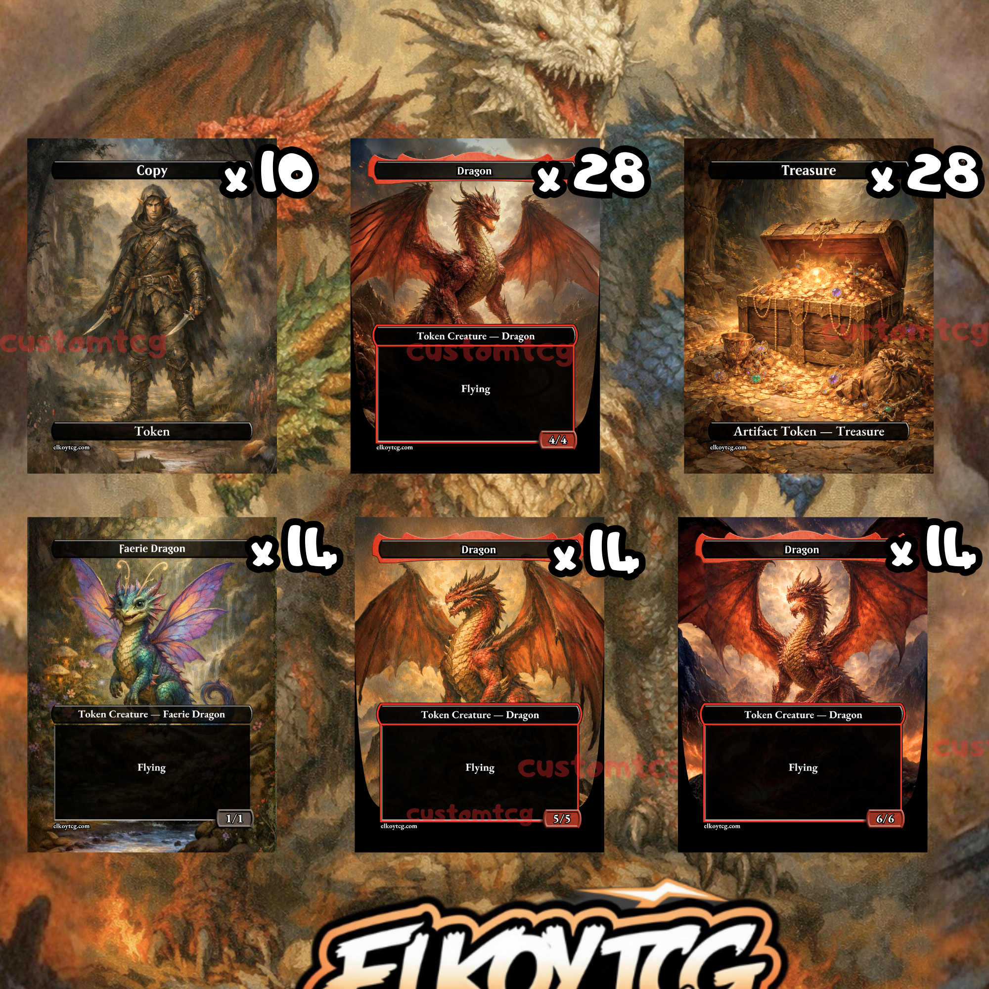 Dragons, Treasure & Copy Pack (108 Tokens) | Token Set 133