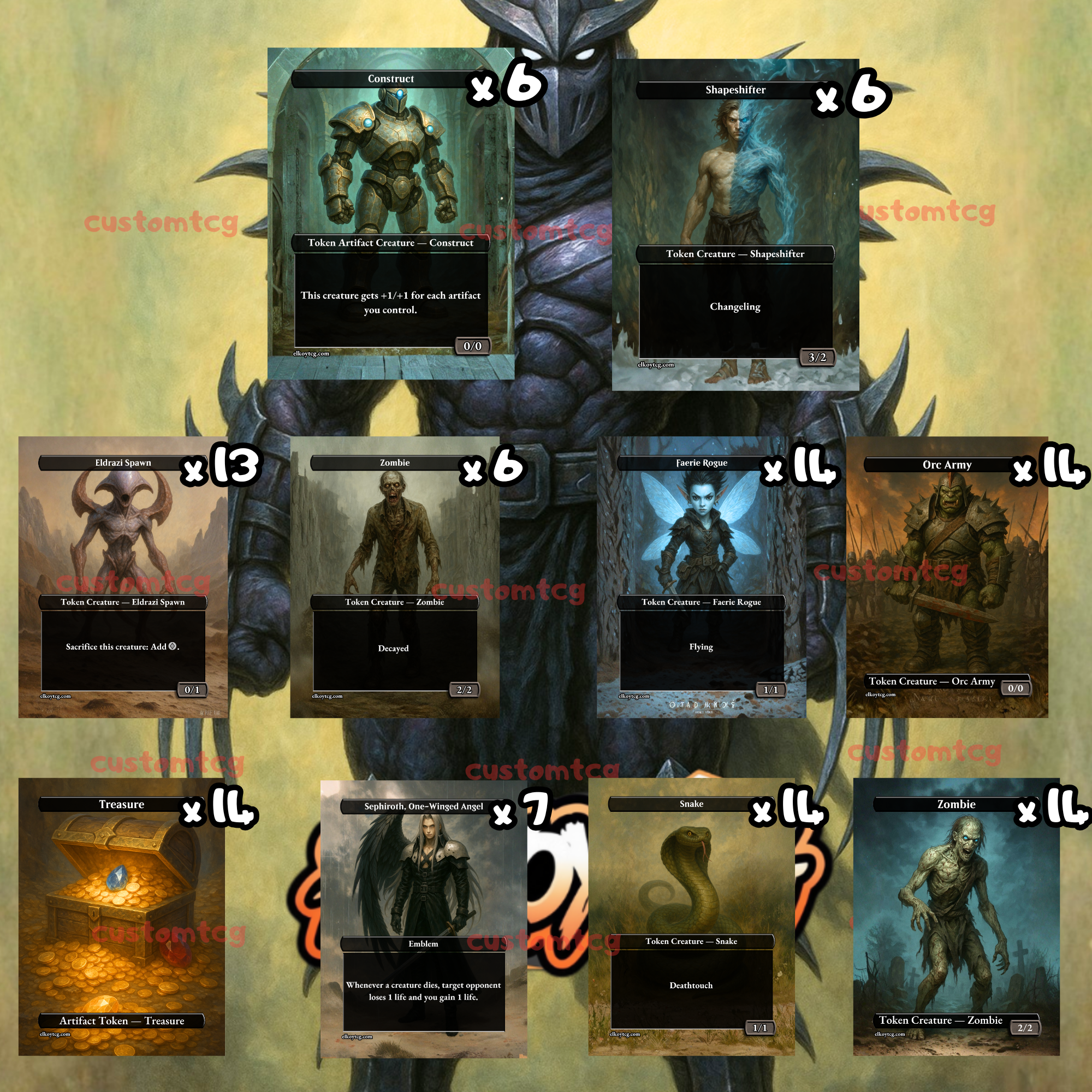 TOKEN SET 91 • 108 Tokens • Zombies, Eldrazi & Treasure