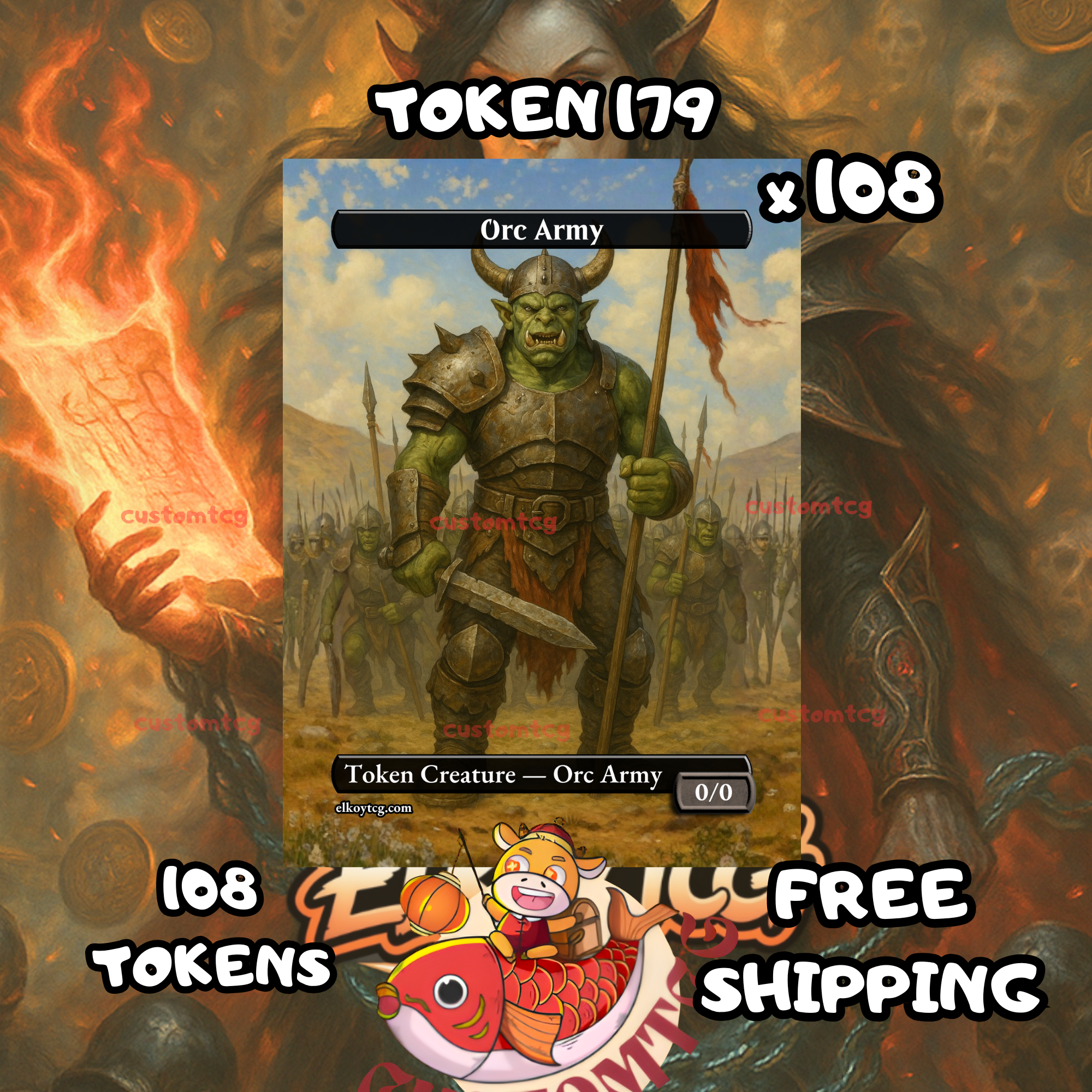 Orc army token 0-0 108 copies - S179