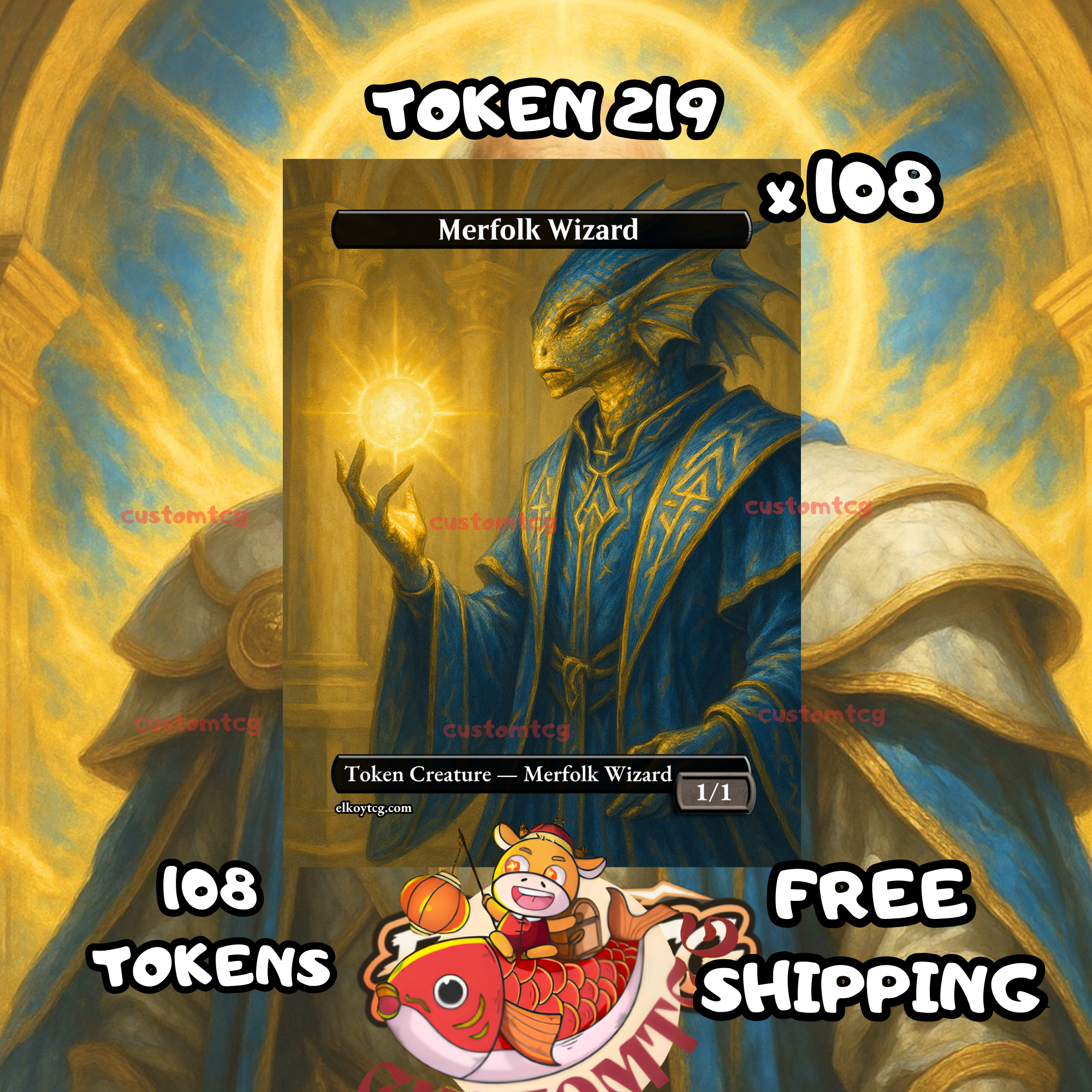 Merfolk Wizard token 1-1 108 copies - S219