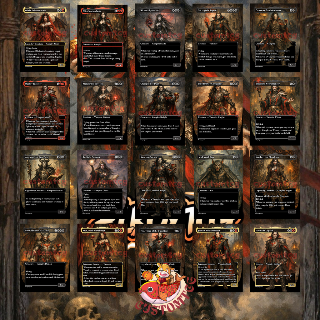 Strefan Maurer Progenitor Commander Deck | 100 Custom Cards + Tokens | Dark Fantasy Art | Vampire Tribal Rakdos Black Red Deck