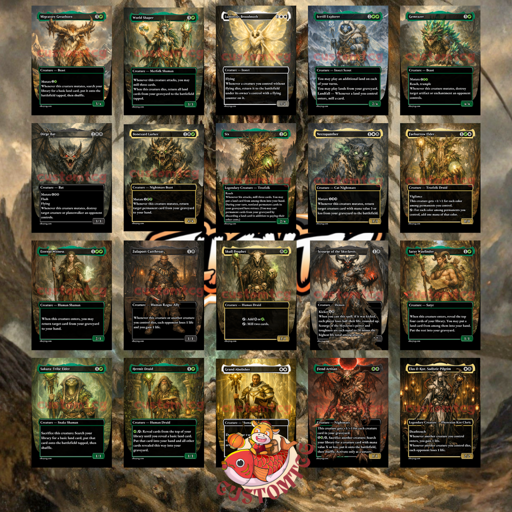 Nethroi Apex of Death Commander Deck | 100 Custom Cards + Tokens | Fantasy Art | Mutate Graveyard Abzan White Black Green Deck