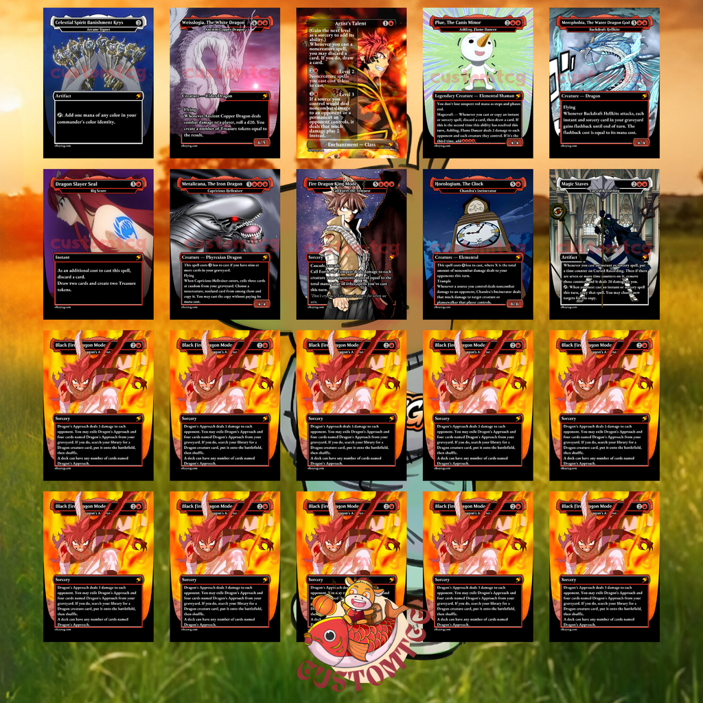 Fairy Tail Custom Commander Deck — Natsu Dragneel | Anime Proxy Deck | Fire Dragon Slayer Commander