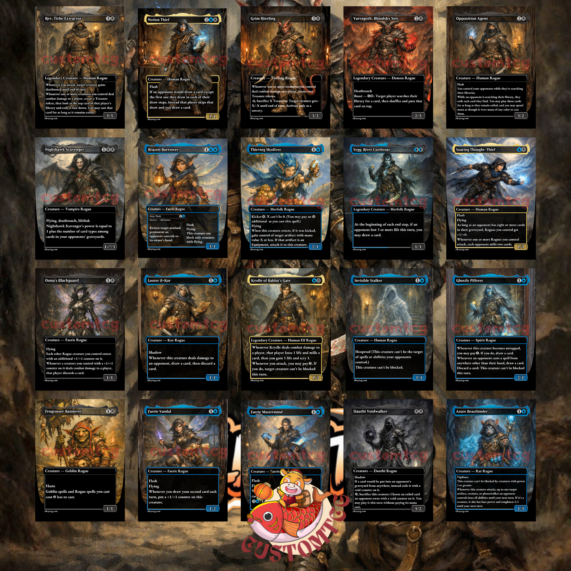 Anowon, the Ruin Thief Commander Deck – 100 Custom Cards + Tokens | Rogue Tribal | Mill & Draw | Fantasy Art | Free Shipping