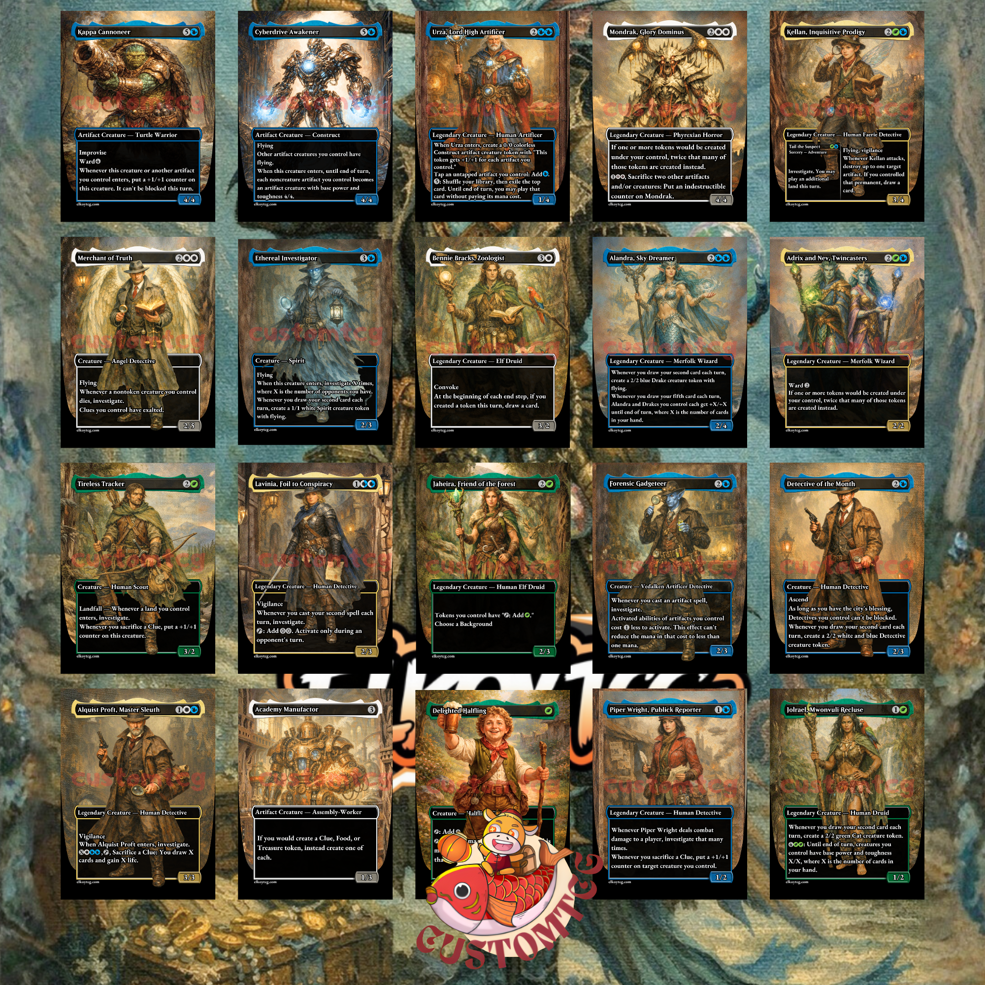 Morska, Undersea Sleuth Custom Commander Deck — Investigate | Clue Tokens | Fantasy Art Proxy Deck