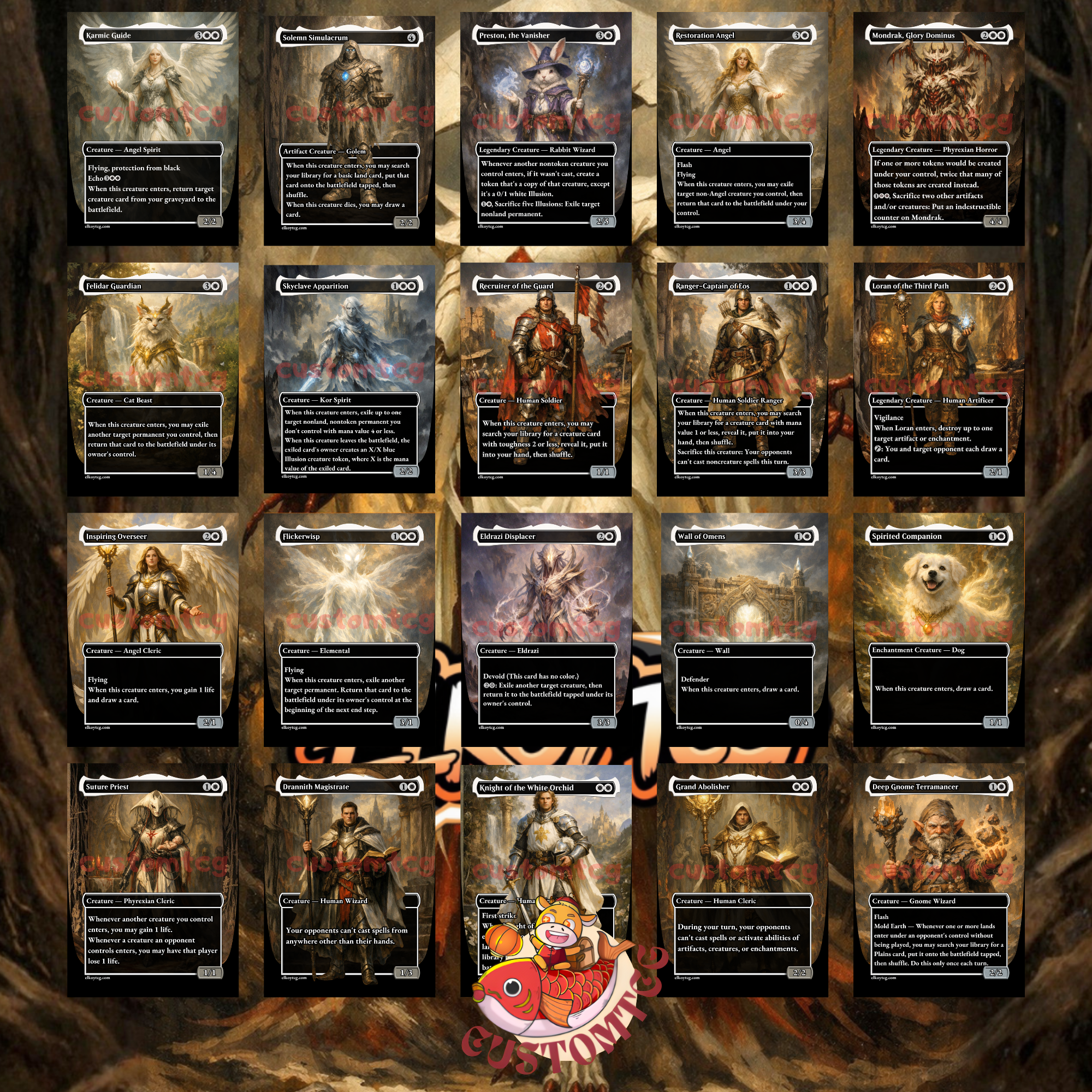 Elesh Norn Mother of Machines Commander Deck | 100 Custom Cards + Tokens | Fantasy Art | ETB Flicker Mono White Deck