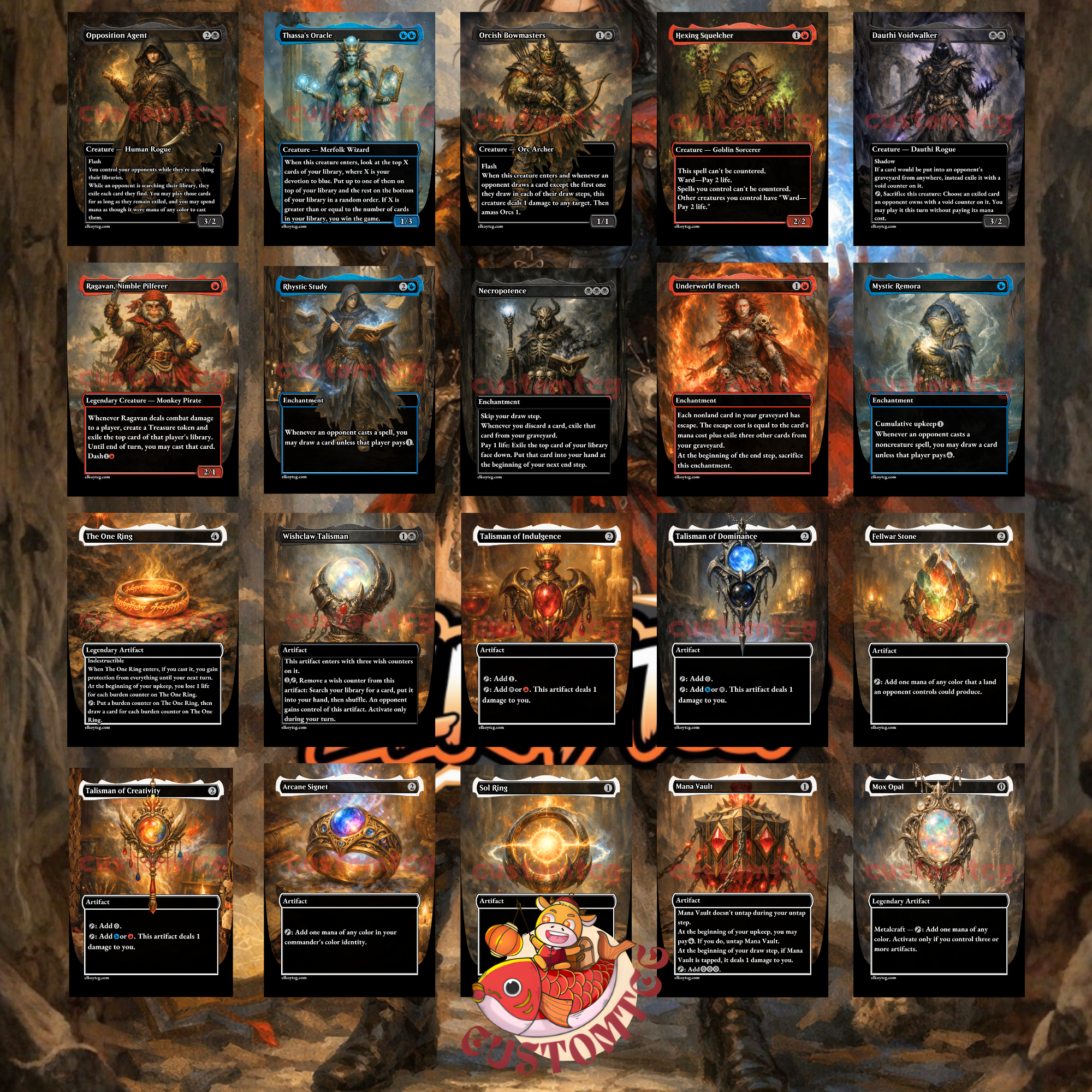 Kess Dissident Mage Commander Deck | 100 Custom Cards + Tokens | Dark Fantasy Art | Grixis Storm Spellslinger