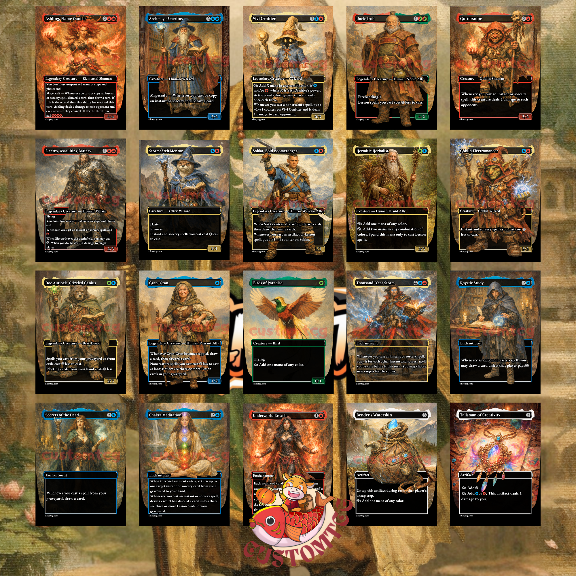 Iroh, Grand Lotus Custom Commander Deck — Spellslinger Storm | Temur | Fantasy Art Proxy Deck