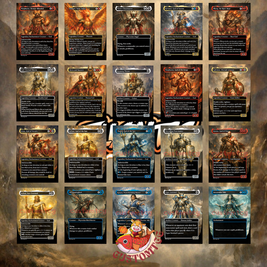 Atreus and Kratos Commander Deck | 100 Custom Cards + Tokens | God of War Art | Jeskai Experience Counters