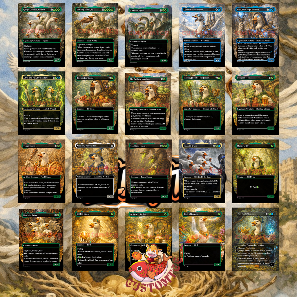 The Goose Mother Custom Commander Deck — Goose Tribal and X Spells | Simic | Fantasy Art Proxy Deck