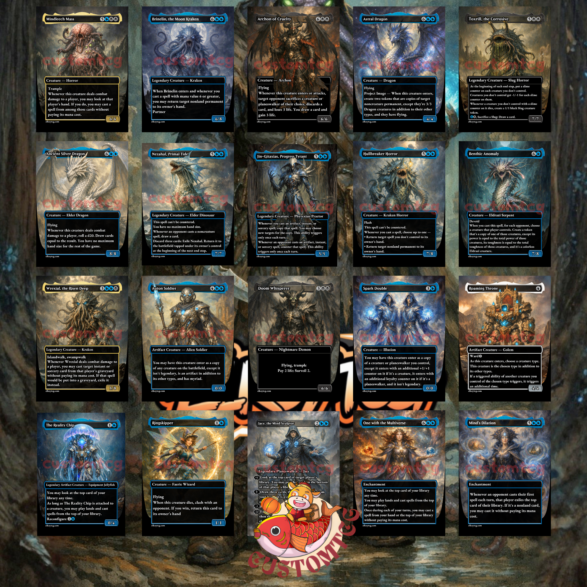 Marvo, Deep Operative Commander Deck – 100 Custom Cards + Tokens | Clash & Copy | Extra Turns | Eldritch Fantasy Art | Free Shipping