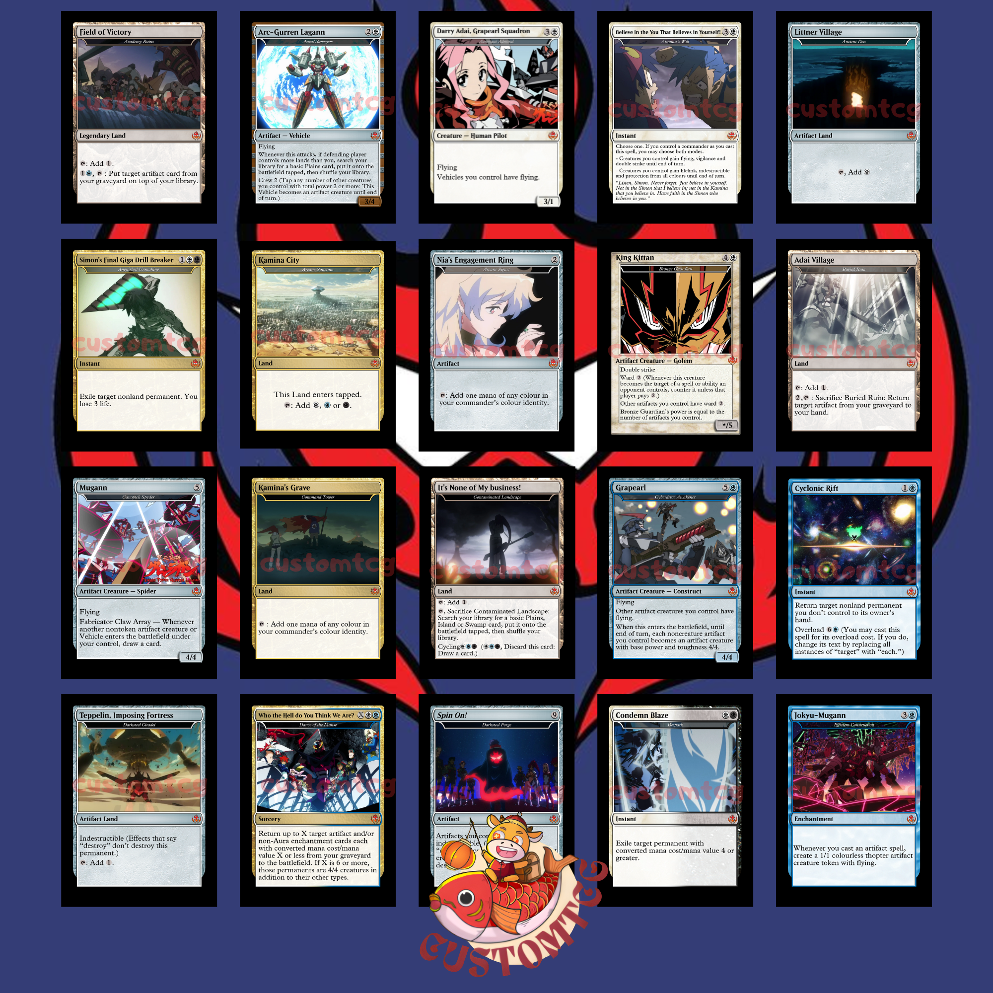 Gurren Lagann Custom Commander Deck — Simon | Dai-Gurren Brigade | Anime Proxy Deck