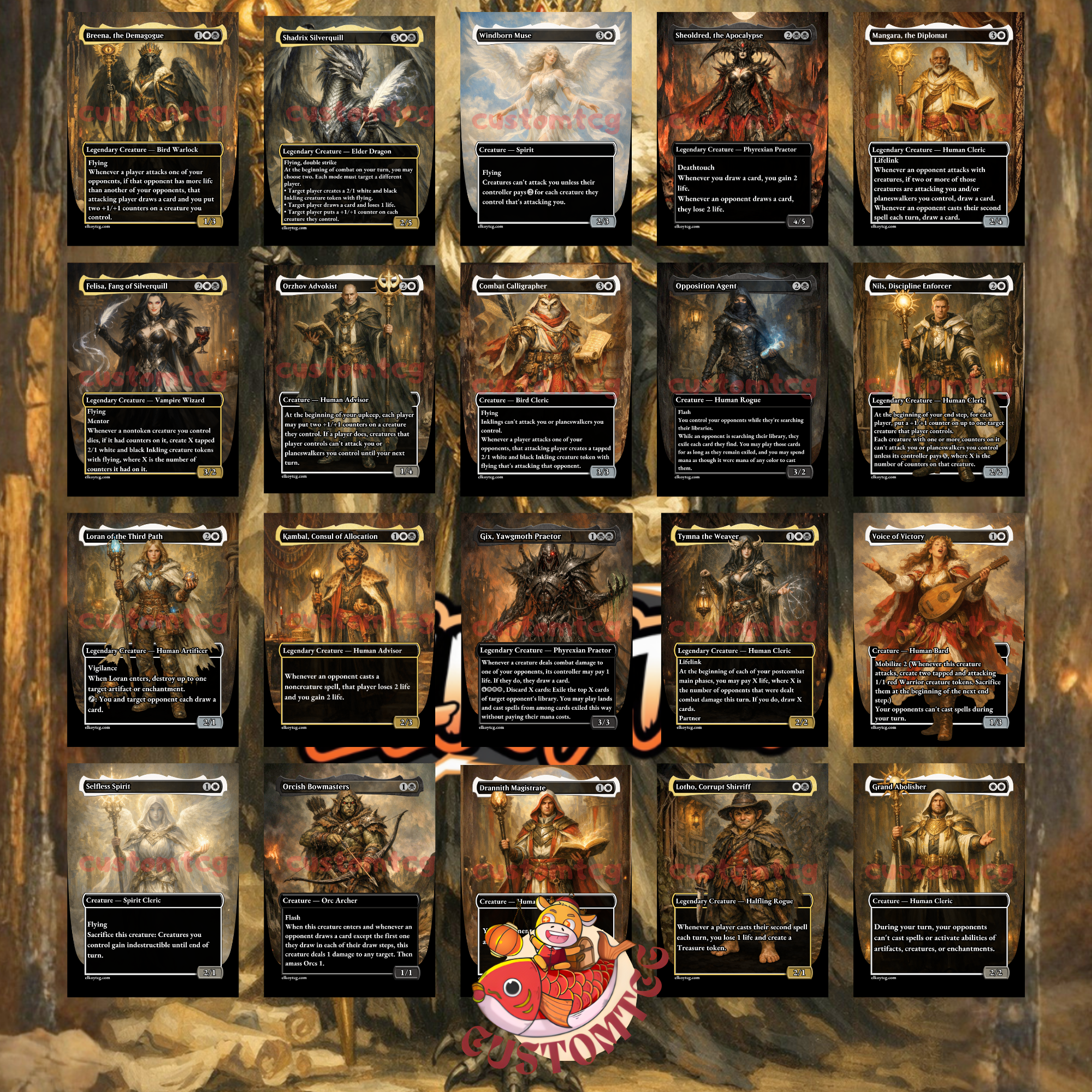 Breena the Demagogue Custom Commander Deck – 100 Cards + Tokens | Orzhov Politics & Counters | Fantasy Art | Unique Card Designs