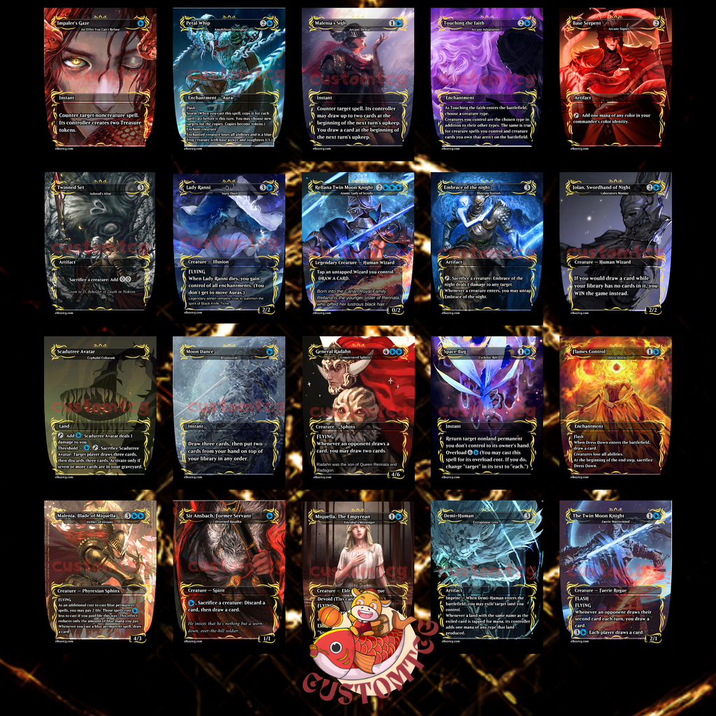 Ranni Custom Commander Deck — Remastered Edition | Moonlit Magic | Fantasy Art Proxy Deck