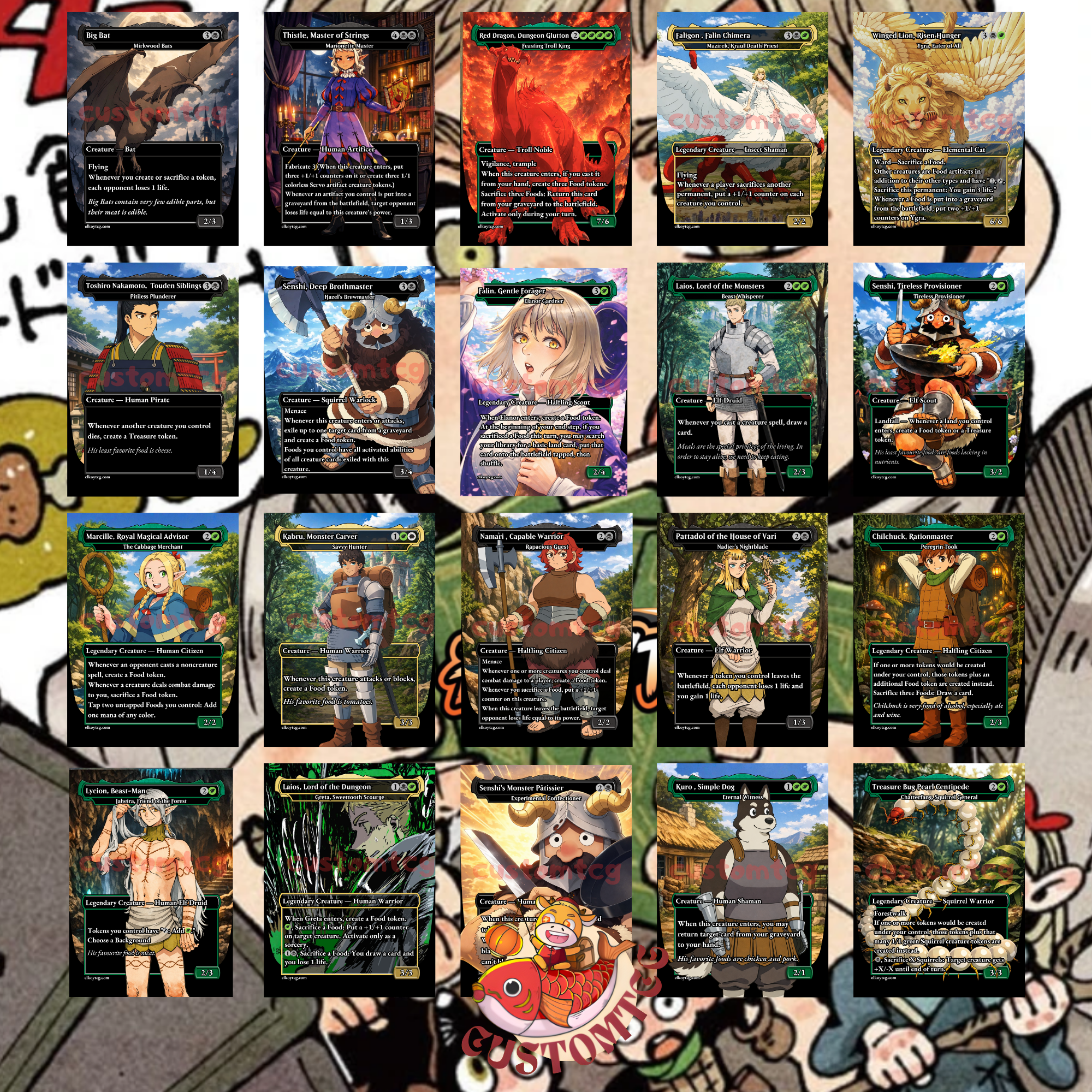 Delicious in Dungeon Custom Commander Deck — Shenshin | Dungeon Feast | Anime Proxy Deck