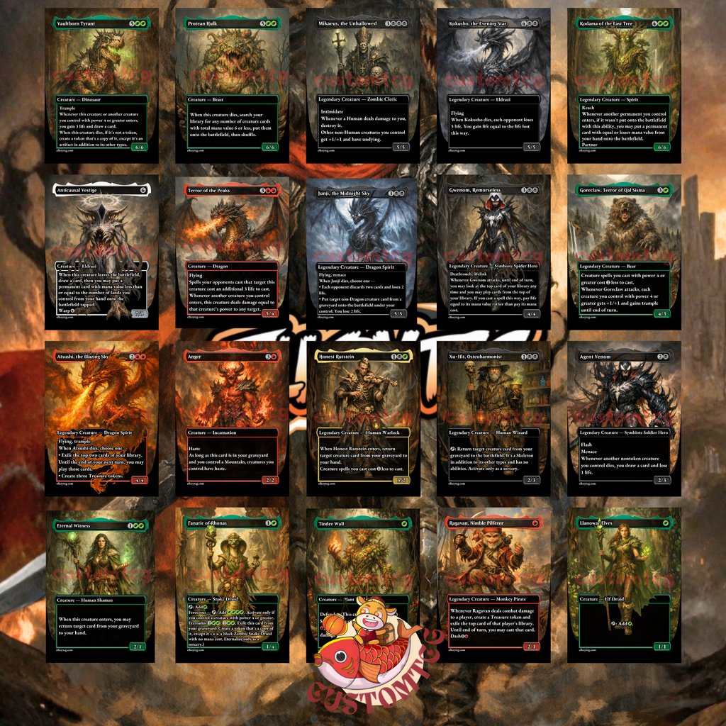 Eddie Brock Venom Custom Commander Deck – 100 Cards + Tokens | Symbiote Villains | Dark Fantasy Art | Unique Card Designs