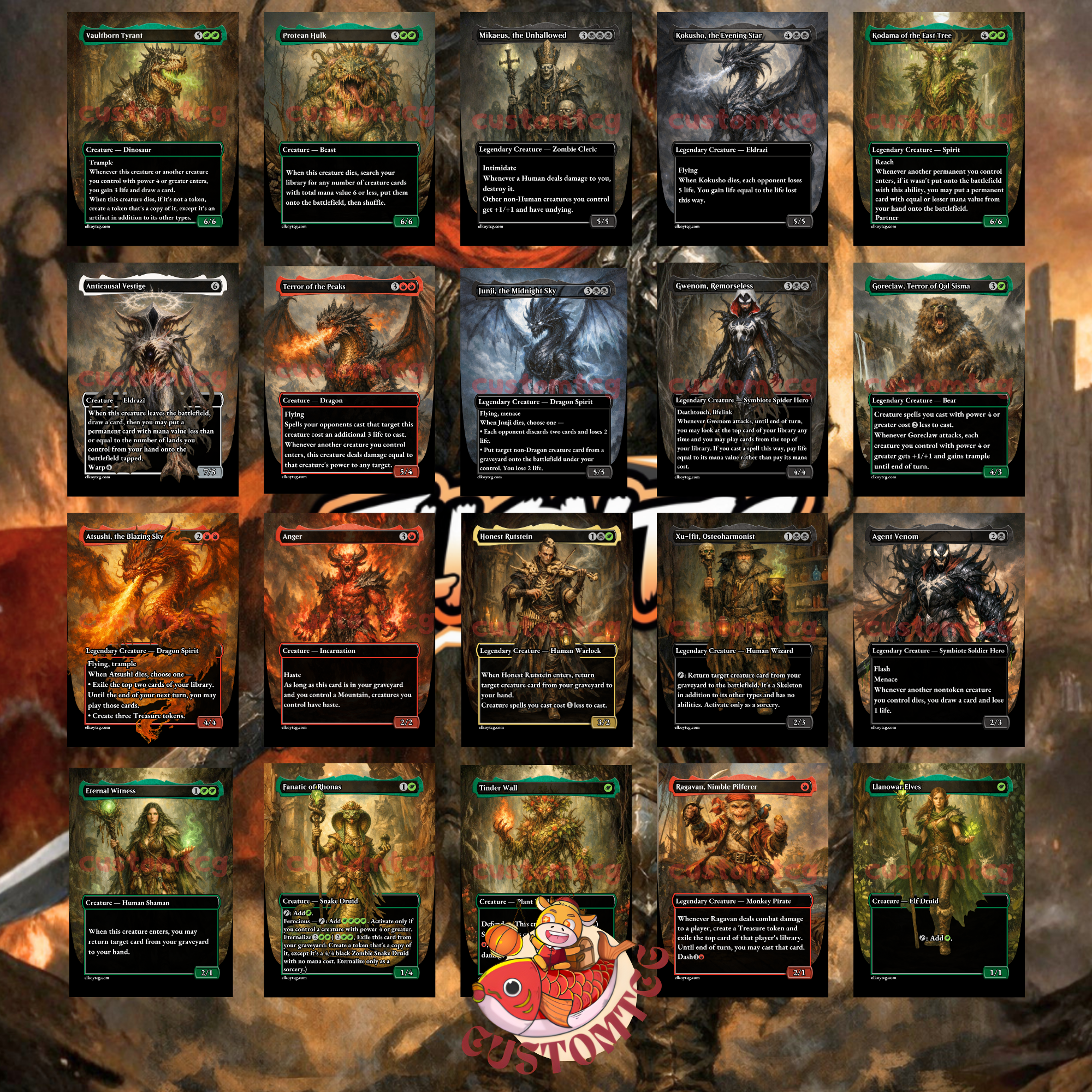Eddie Brock Venom Custom Commander Deck – 100 Cards + Tokens | Symbiote Villains | Dark Fantasy Art | Unique Card Designs