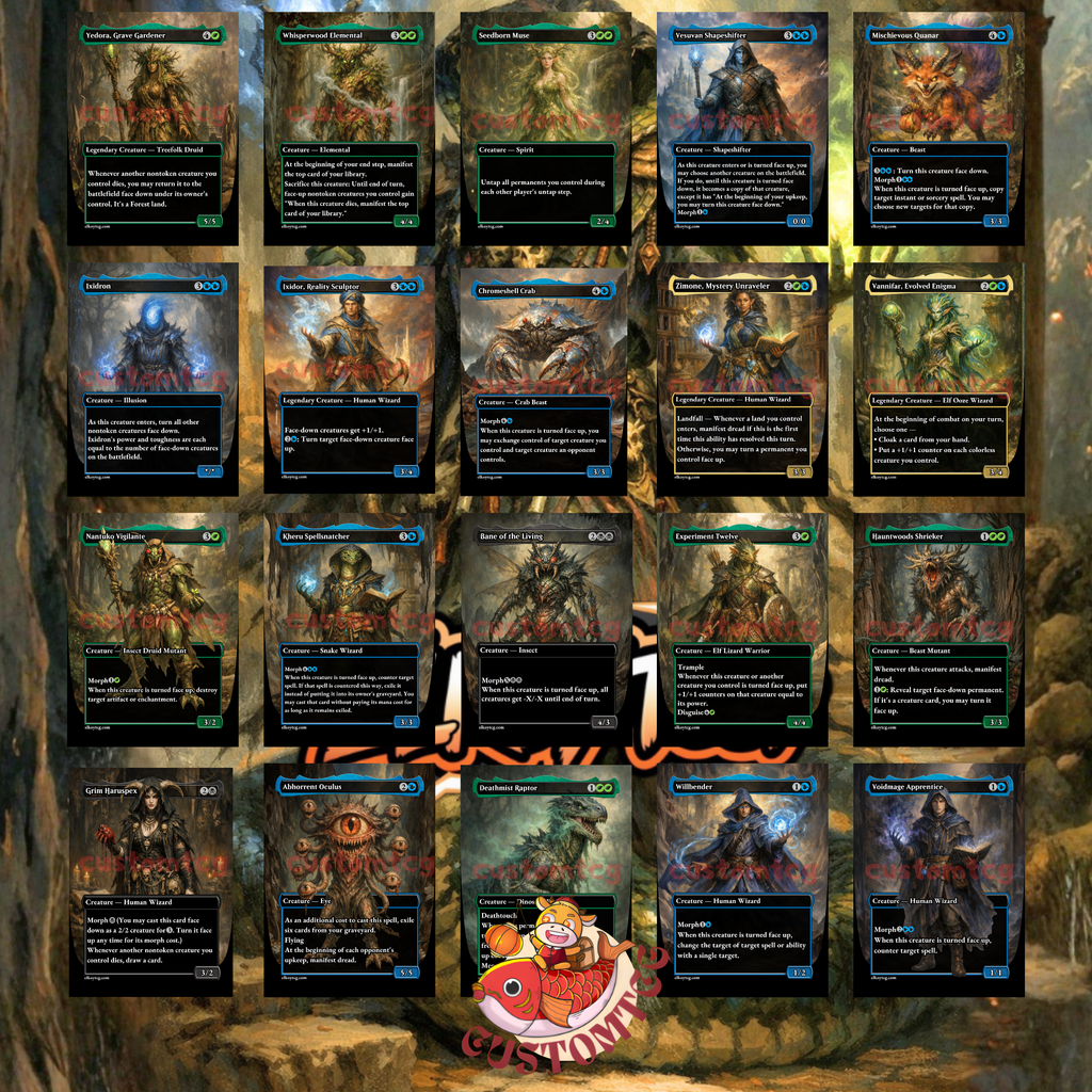 Kadena Slinking Sorcerer Commander Deck | 100 Custom Cards + Tokens | Dark Fantasy Art | Sultai Morph Combo