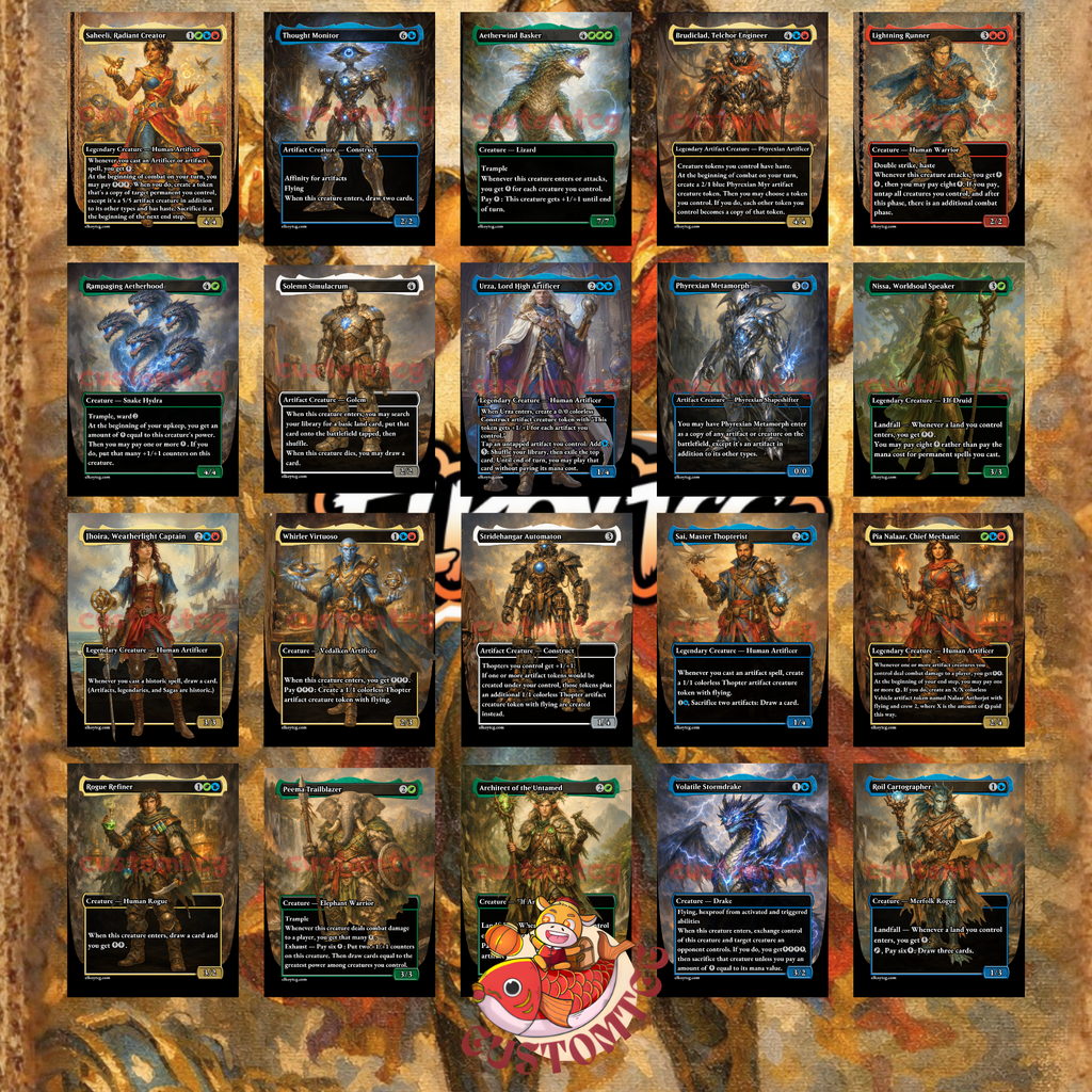Saheeli, Radiant Creator Custom Commander Deck — Artifact Tokens and Energy | Izzet | Fantasy Art Proxy Deck