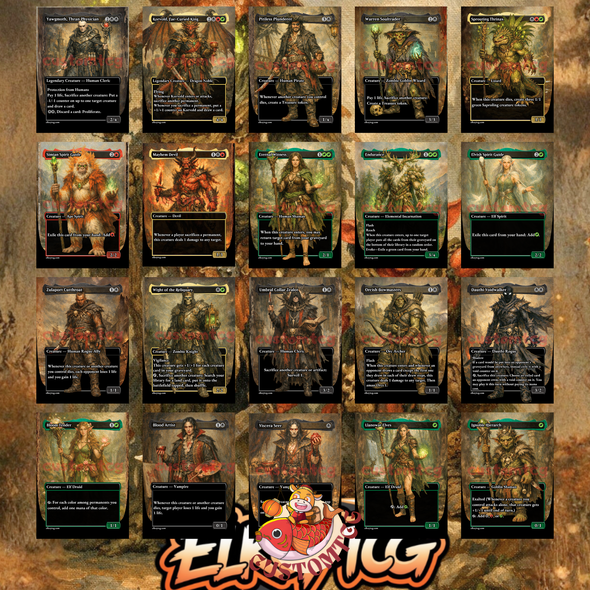 Slimefoot and Squee Custom Commander Deck — Saproling Sacrifice and Reanimation | Jund | Fantasy Art Proxy Deck