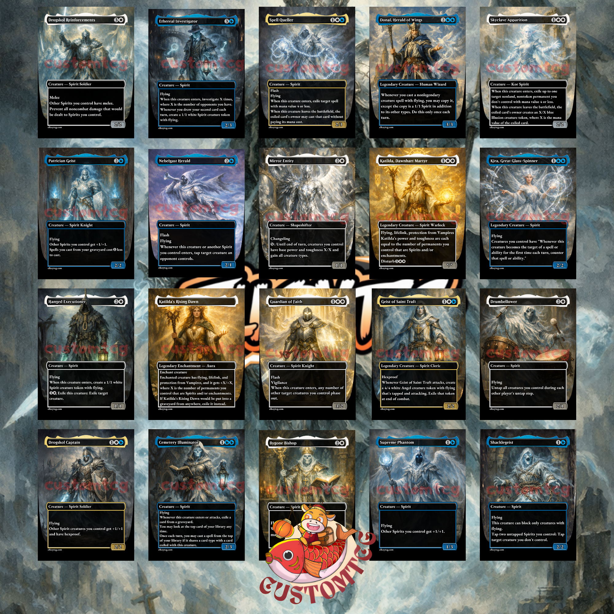 Millicent Restless Revenant Commander Deck | 100 Custom Cards + Tokens | Fantasy Art | Spirit Tribal Azorius White Blue Deck