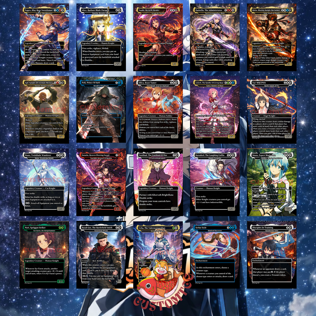 Sword Art Online Custom Commander Deck — Kirito & Asuna | Knights of the Blood | Anime Proxy Deck