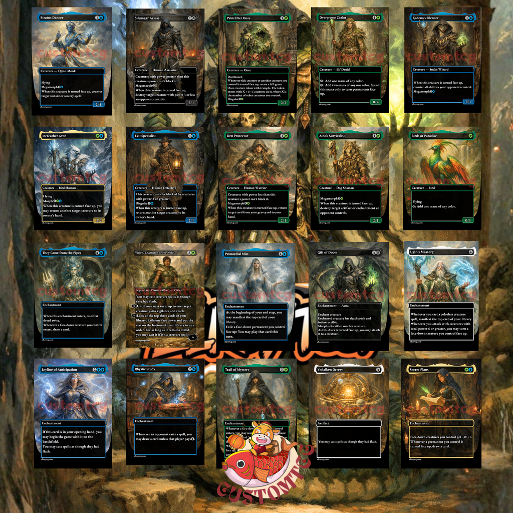 Kadena Slinking Sorcerer Commander Deck | 100 Custom Cards + Tokens | Dark Fantasy Art | Sultai Morph Combo