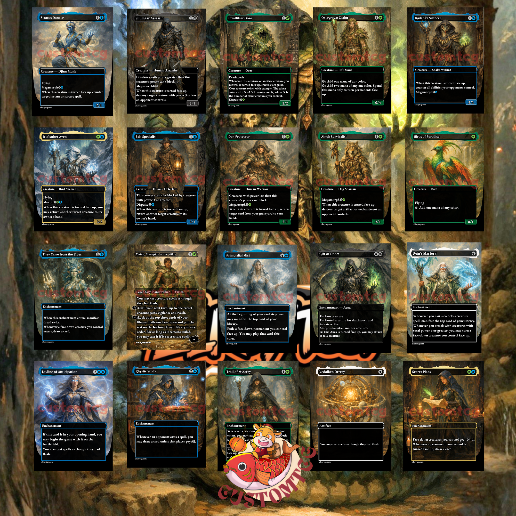 Kadena Slinking Sorcerer Commander Deck | 100 Custom Cards + Tokens | Dark Fantasy Art | Sultai Morph Combo