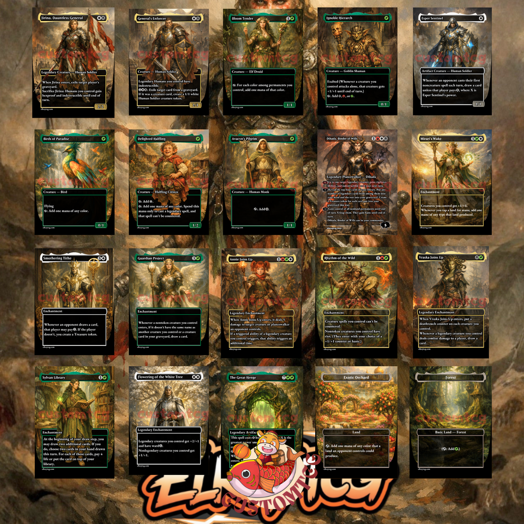 Saskia the Unyielding Custom Commander Deck – 100 Cards + Tokens | 4-Color Warriors | Fantasy Art | Unique Card Designs