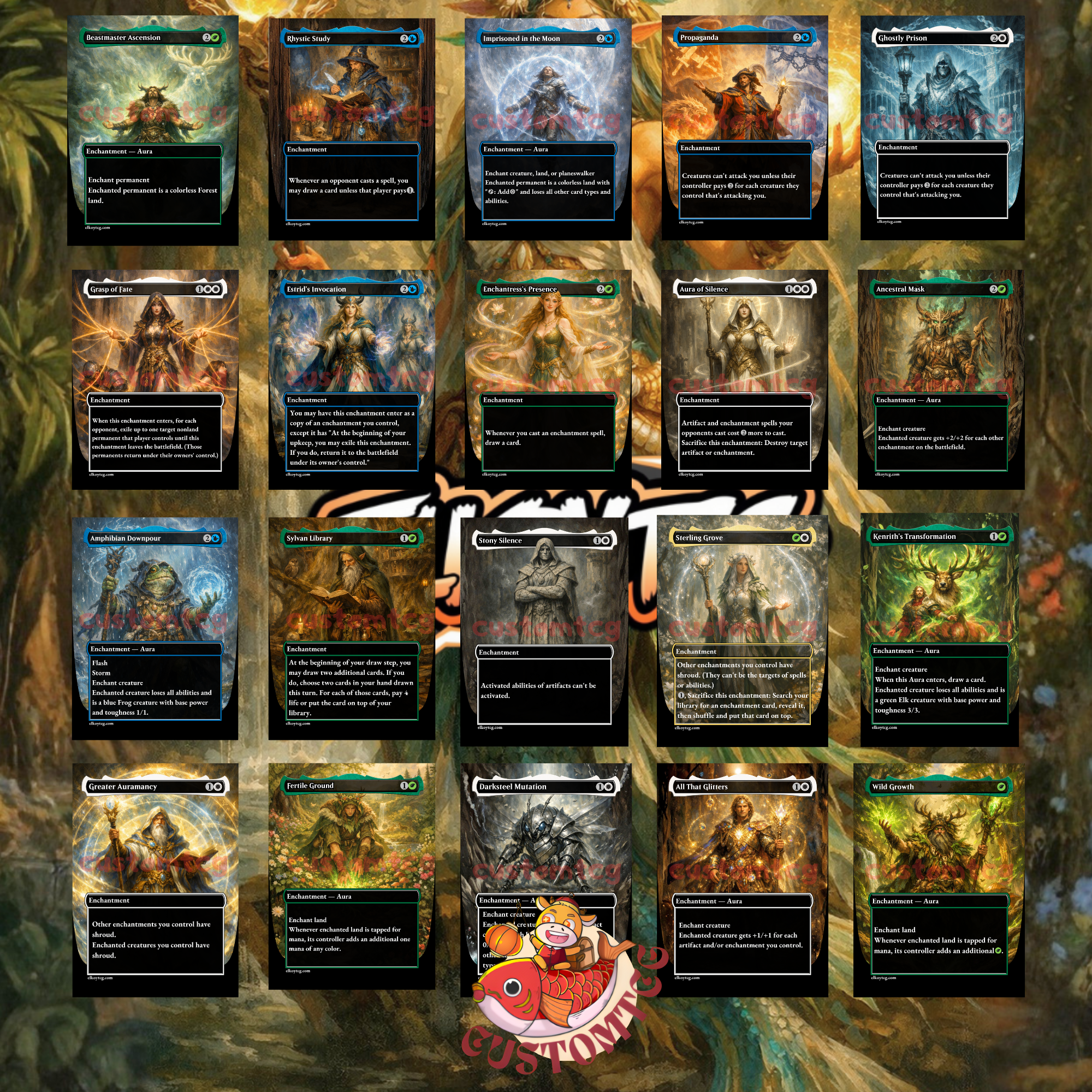 Tuvasa the Sunlit Commander Deck | 100 Custom Cards + Tokens | Fantasy Art | Enchantress Bant White Blue Green Deck