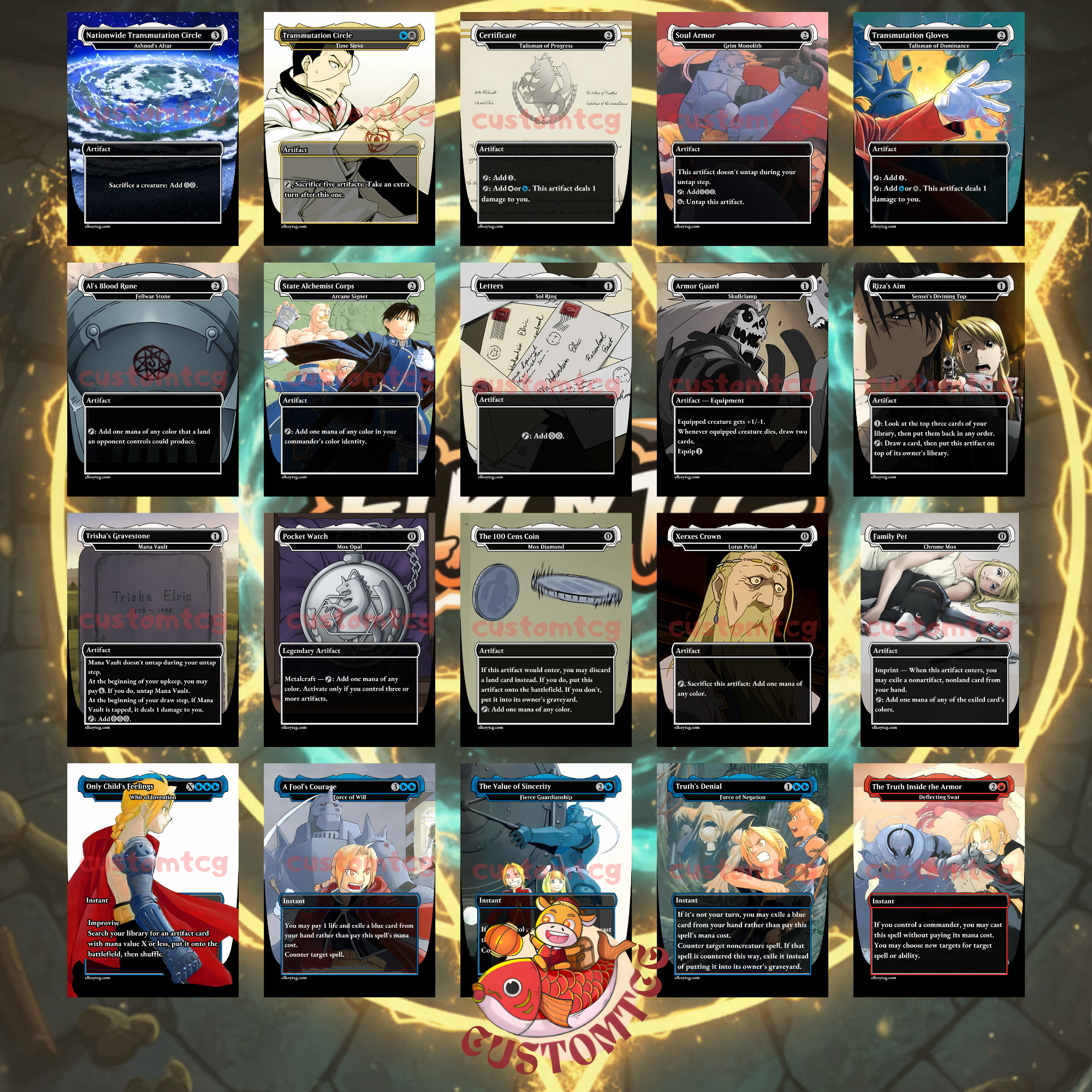 Fullmetal Alchemist Custom Commander Deck — 100 Cards + Tokens | Anime-Themed | Free Shipping