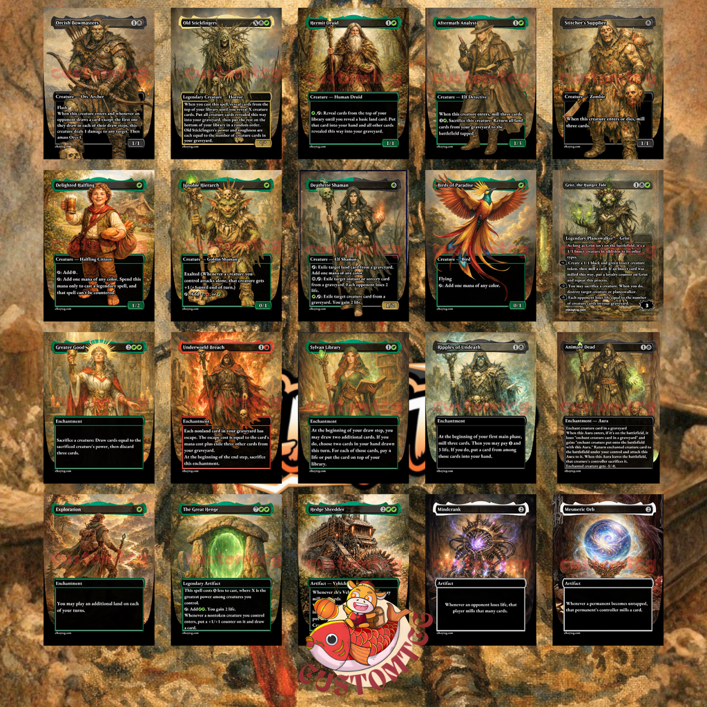 Coram, the Undertaker Custom Commander Deck — Self Mill and Reanimation | Jund | Fantasy Art Proxy Deck