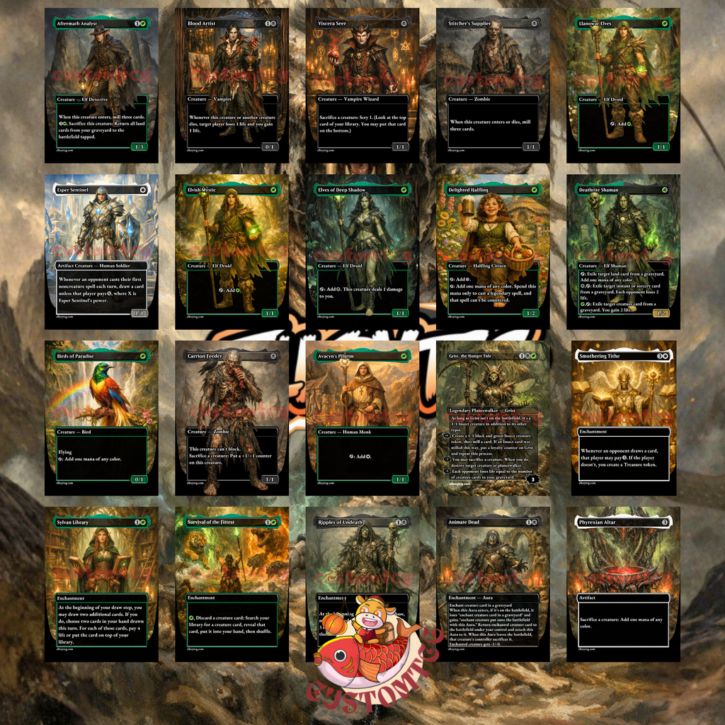 Nethroi Apex of Death Commander Deck | 100 Custom Cards + Tokens | Fantasy Art | Mutate Graveyard Abzan White Black Green Deck