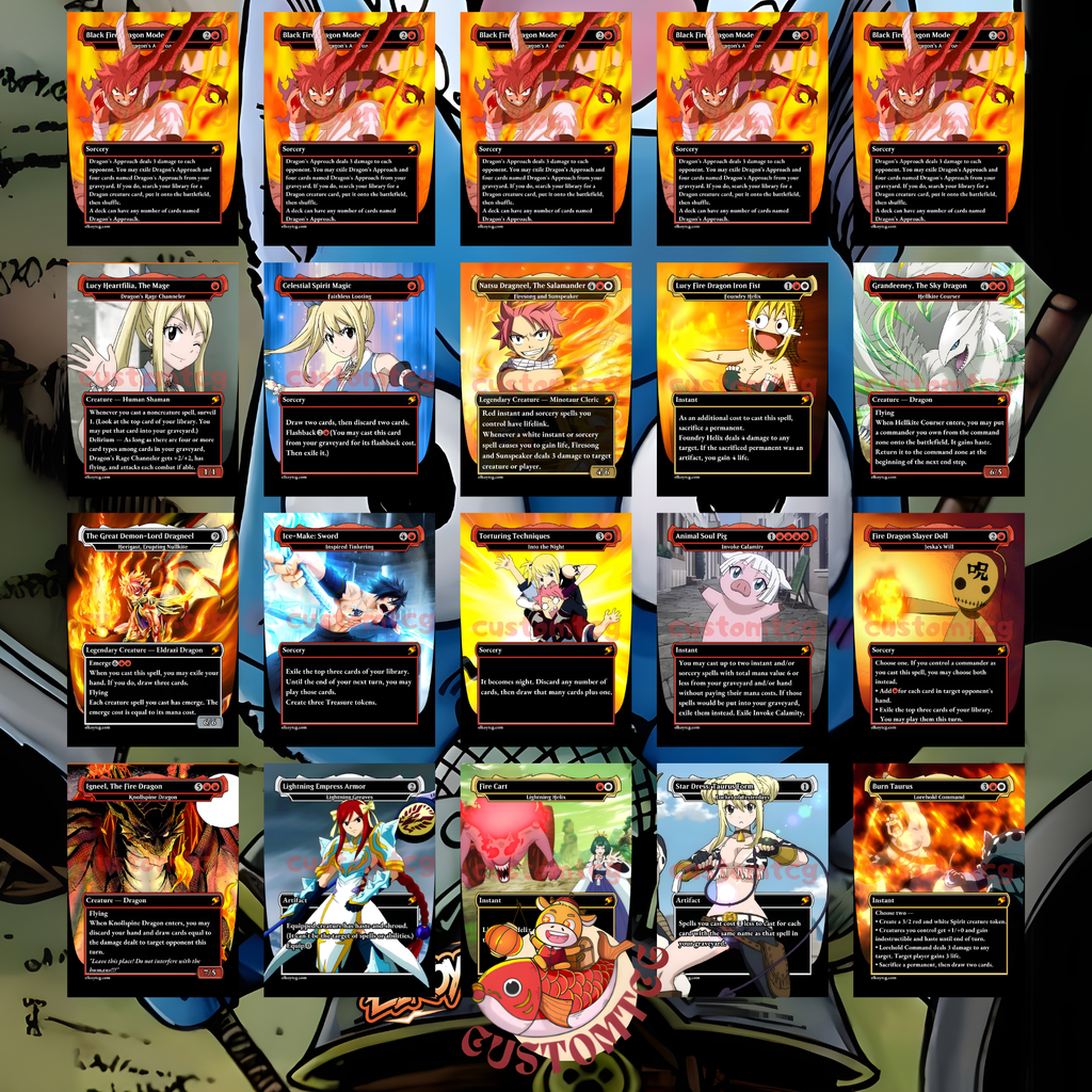 Fairy Tail Custom Commander Deck — Natsu Dragneel | Anime Proxy Deck | Fire Dragon Slayer Commander