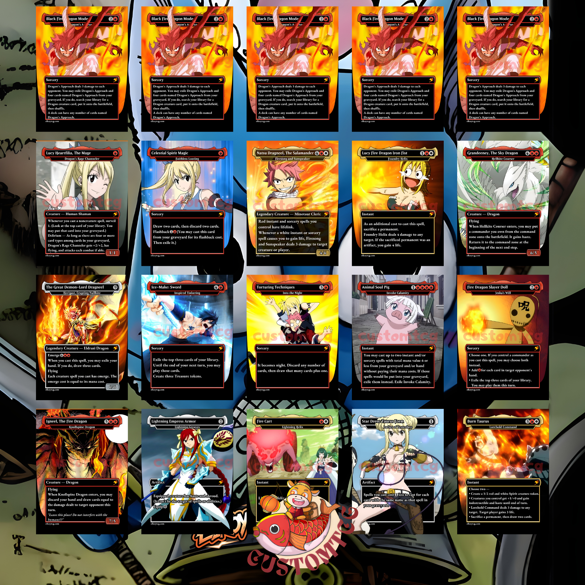 Fairy Tail Custom Commander Deck — Natsu Dragneel | Anime Proxy Deck | Fire Dragon Slayer Commander