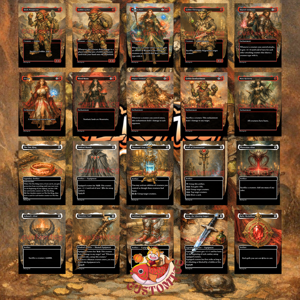 Krenko, Mob Boss V2 Custom Commander Deck — Goblin Tribal | Mono Red | Fantasy Art Proxy Deck