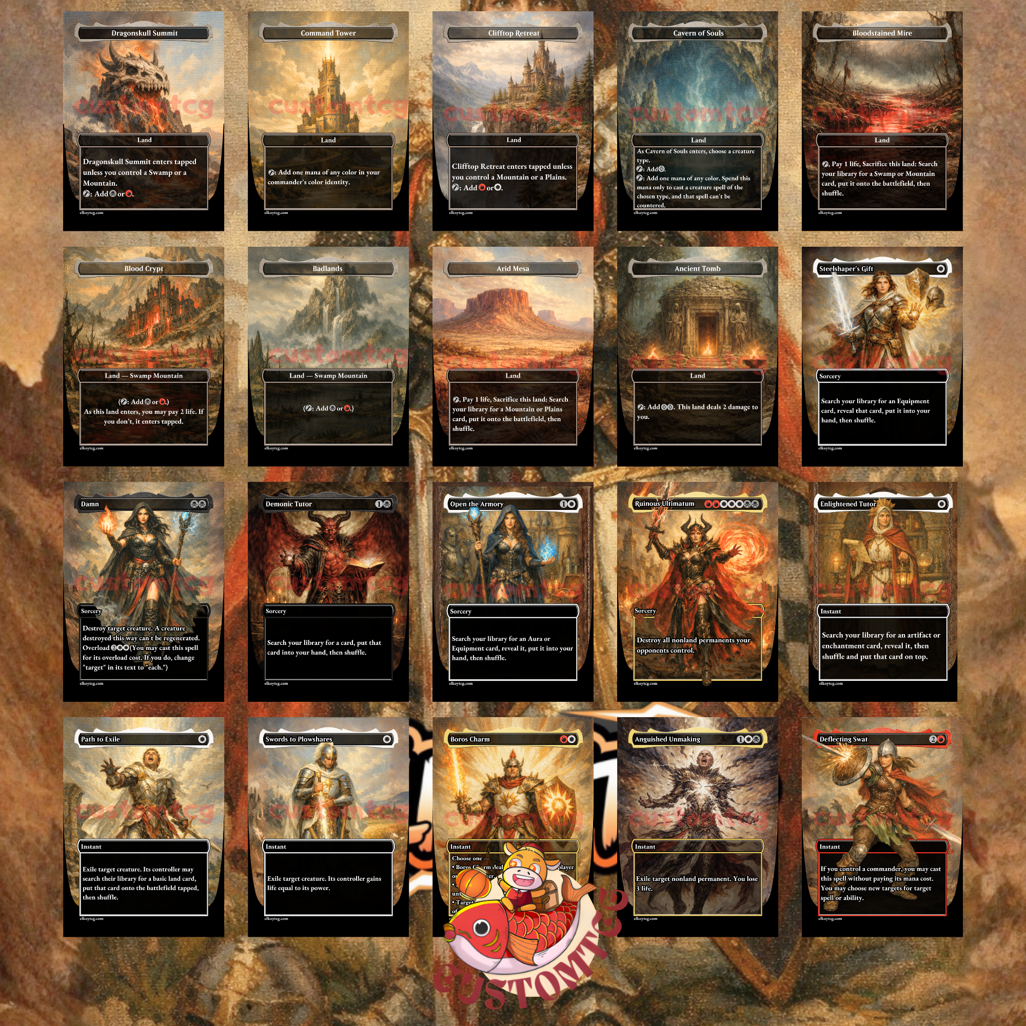 Syr Gwyn, Hero of Ashvale Custom Commander Deck — Knights & Equipment | Mardu | Fantasy Art Proxy Deck