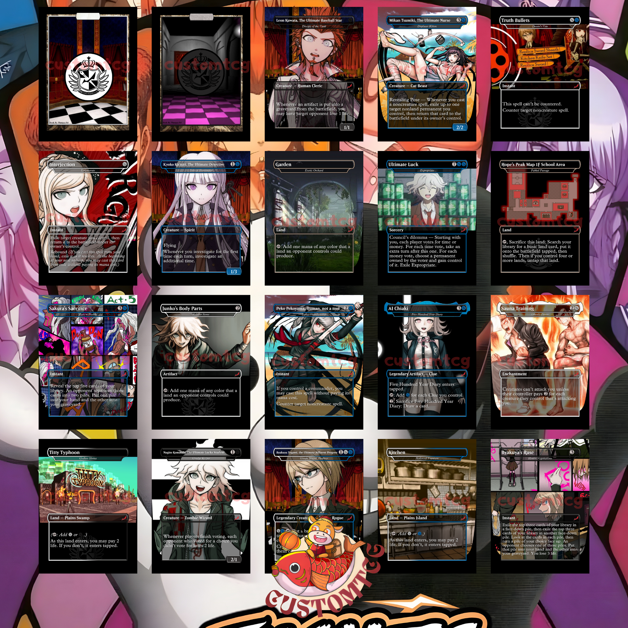 Danganronpa Custom Commander Deck — Tivit | Class Trial | Mystery &amp; Deception Proxy Deck