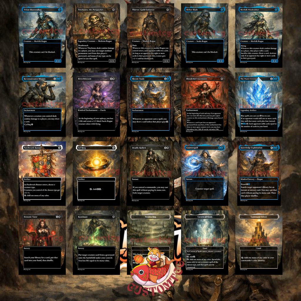 Anowon, the Ruin Thief Commander Deck – 100 Custom Cards + Tokens | Rogue Tribal | Mill & Draw | Fantasy Art | Free Shipping