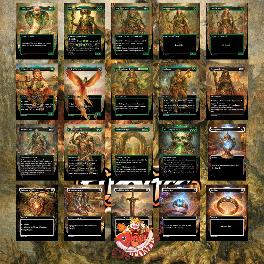 The Gitrog, Ravenous Ride Custom Commander Deck — Land Synergy and Massive Creatures | Golgari | Fantasy Art Proxy Deck